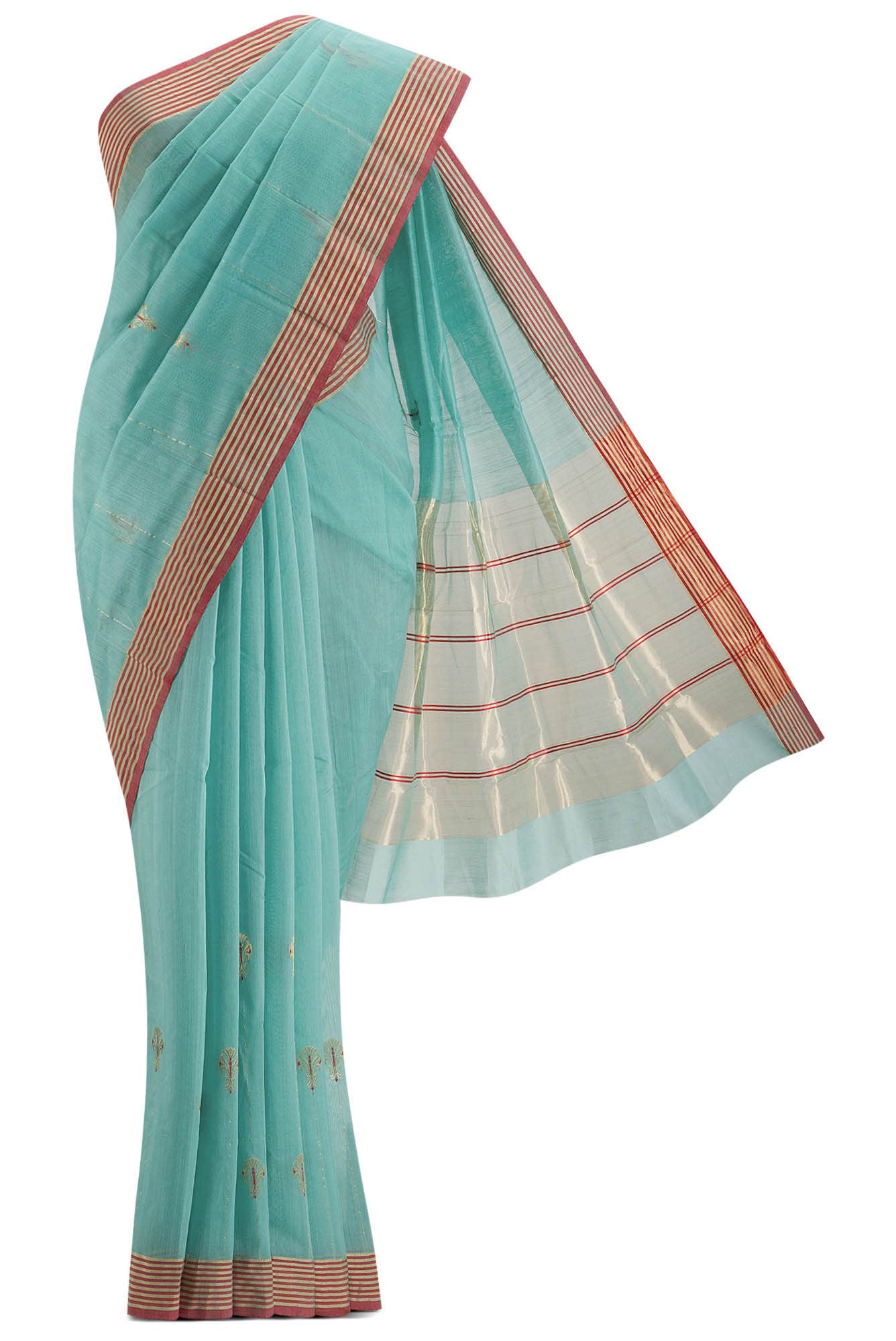 Nyra - Teal Chanderi Silk Cotton Saree