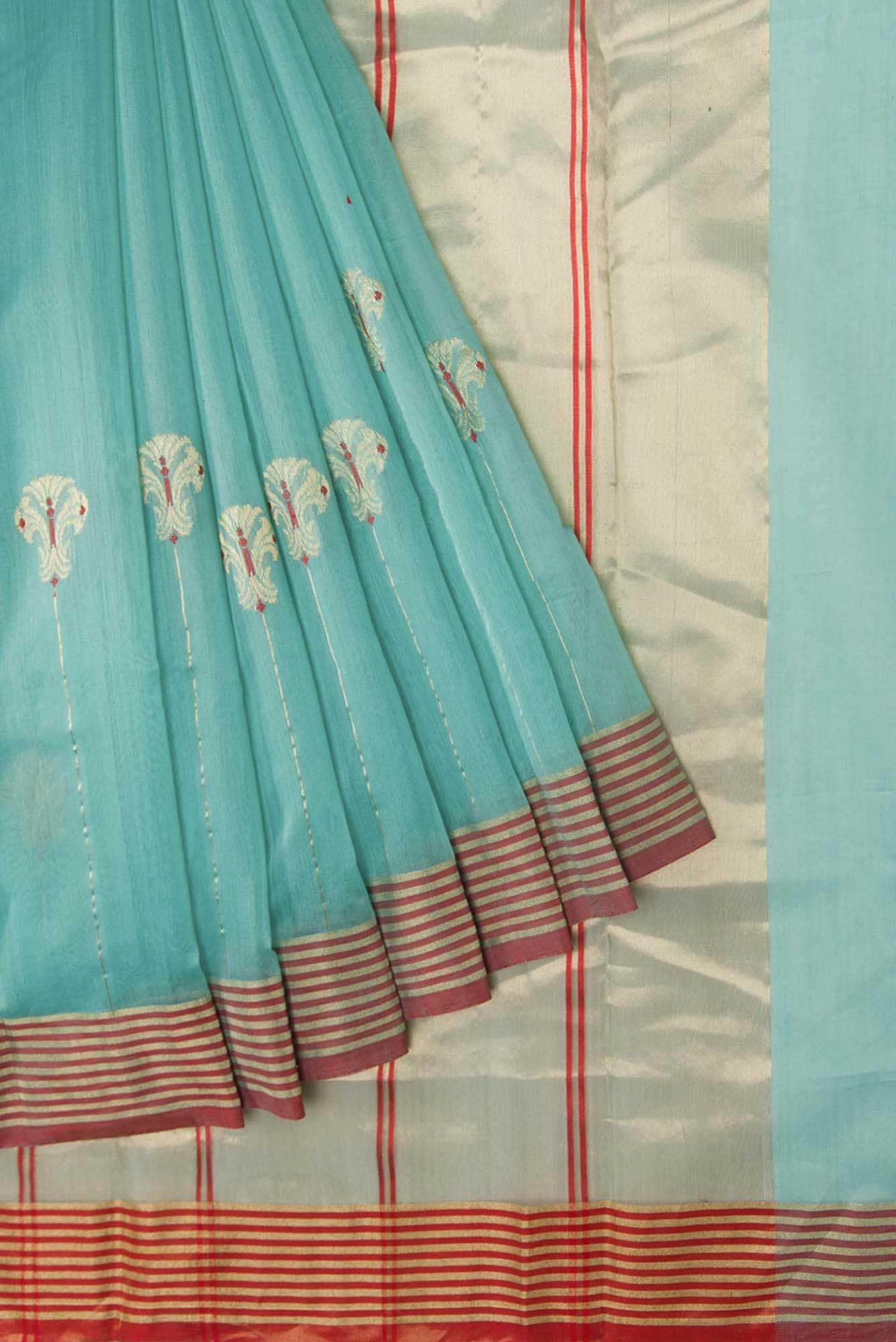 Nyra - Teal Chanderi Silk Cotton Saree