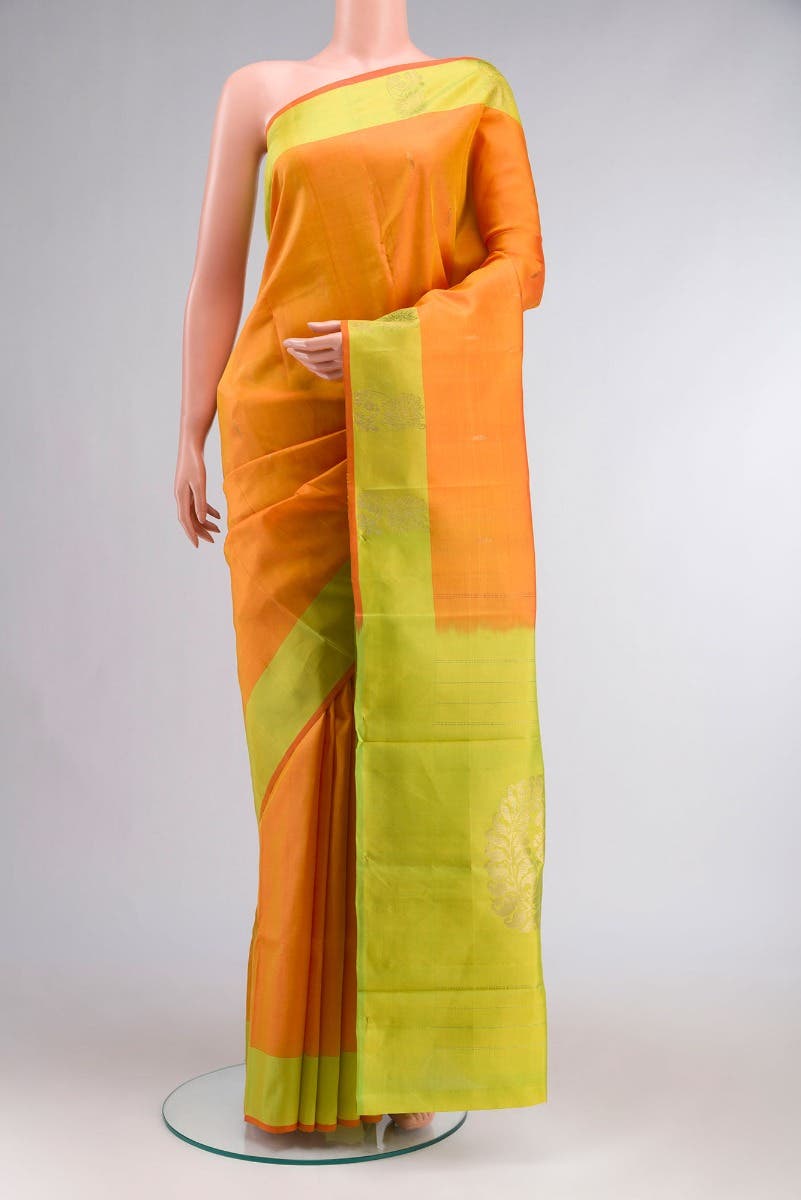 Orange Kanchipuram Silk Saree