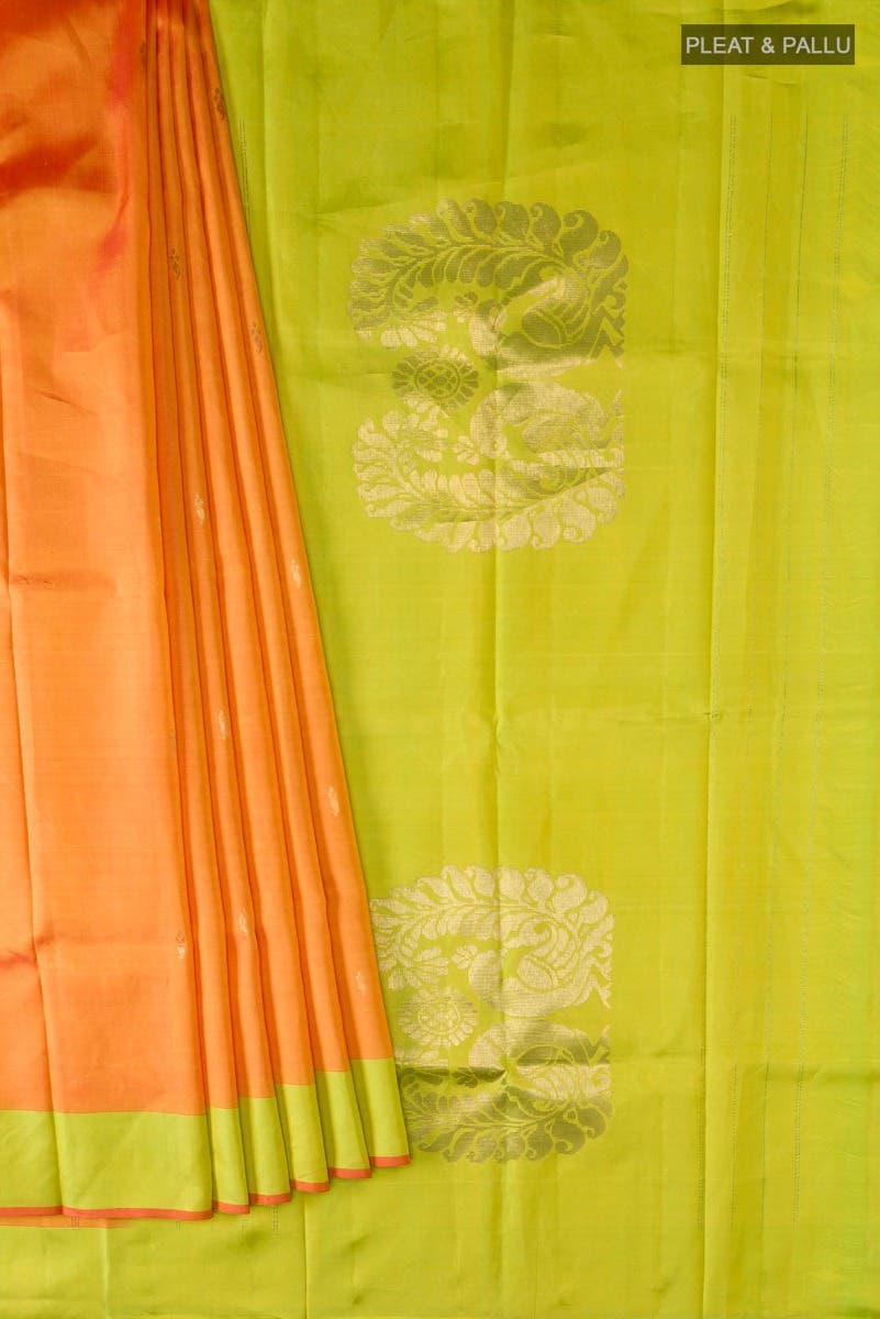 Orange Kanchipuram Silk Saree