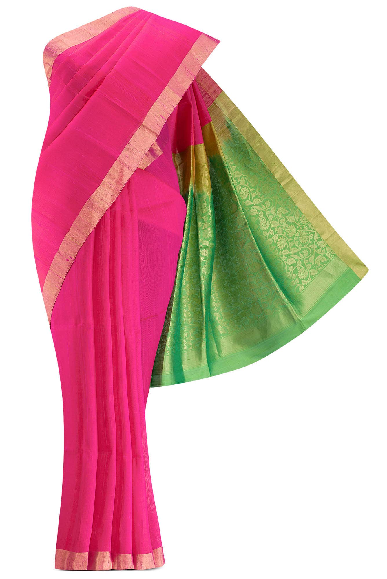 Pink Raw Silk Saree