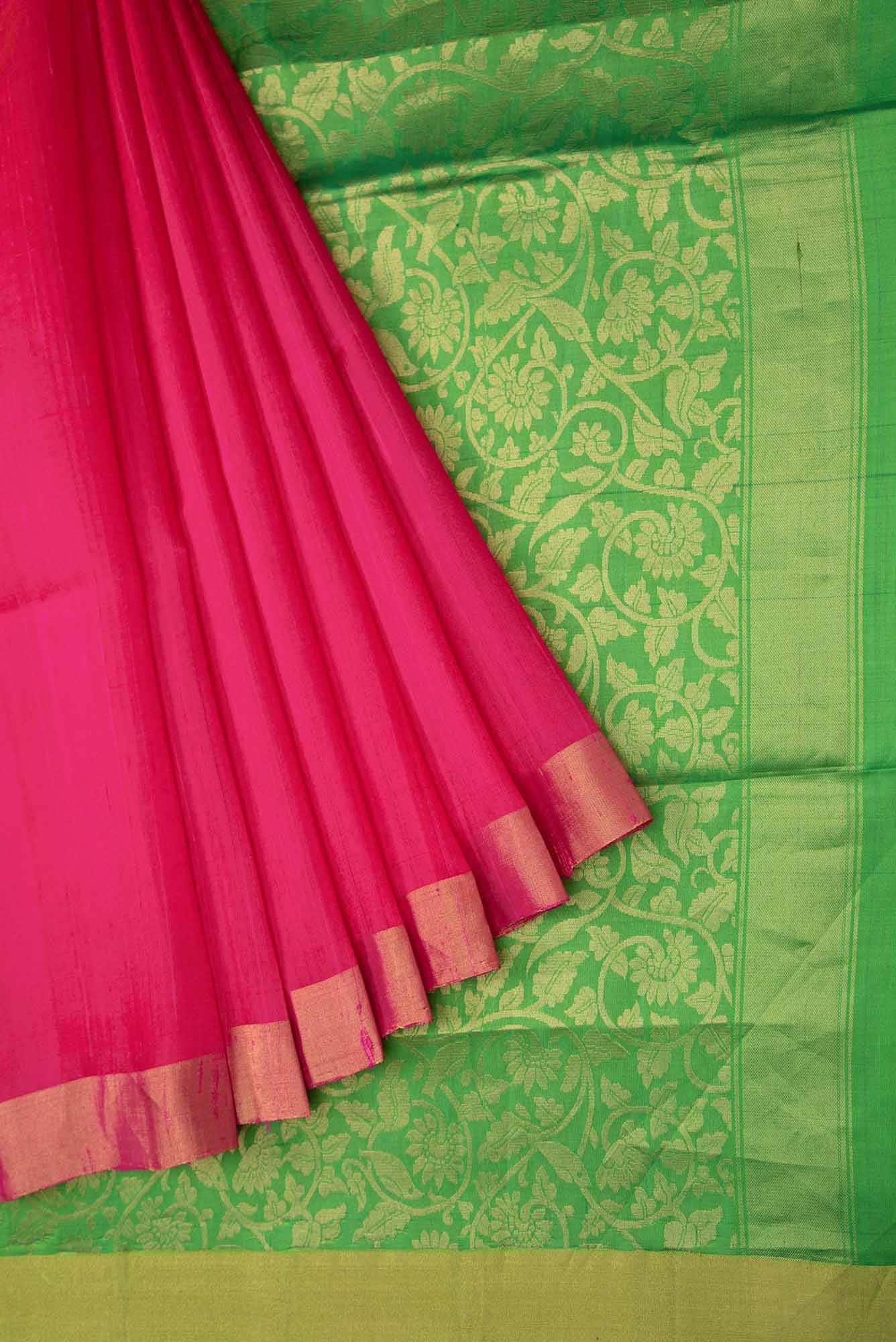 Pink Raw Silk Saree