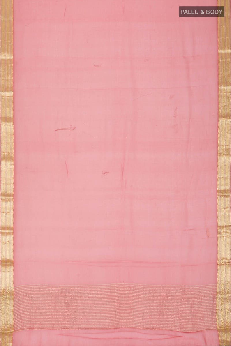 Pink Mysore Chiffon Saree