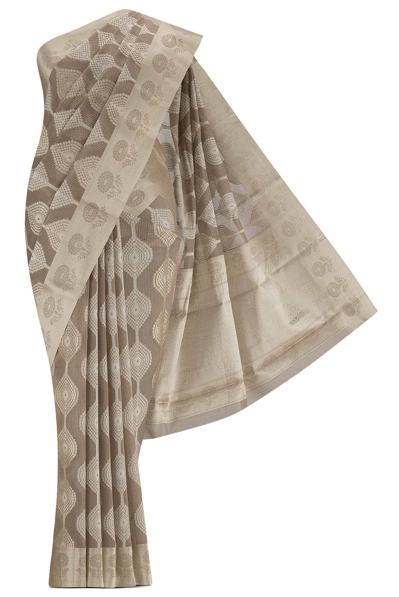 Green Blended Kota Cotton Saree
