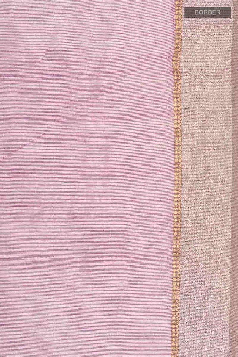 Pink Maheshwari Tissue Silk Cotton Saree