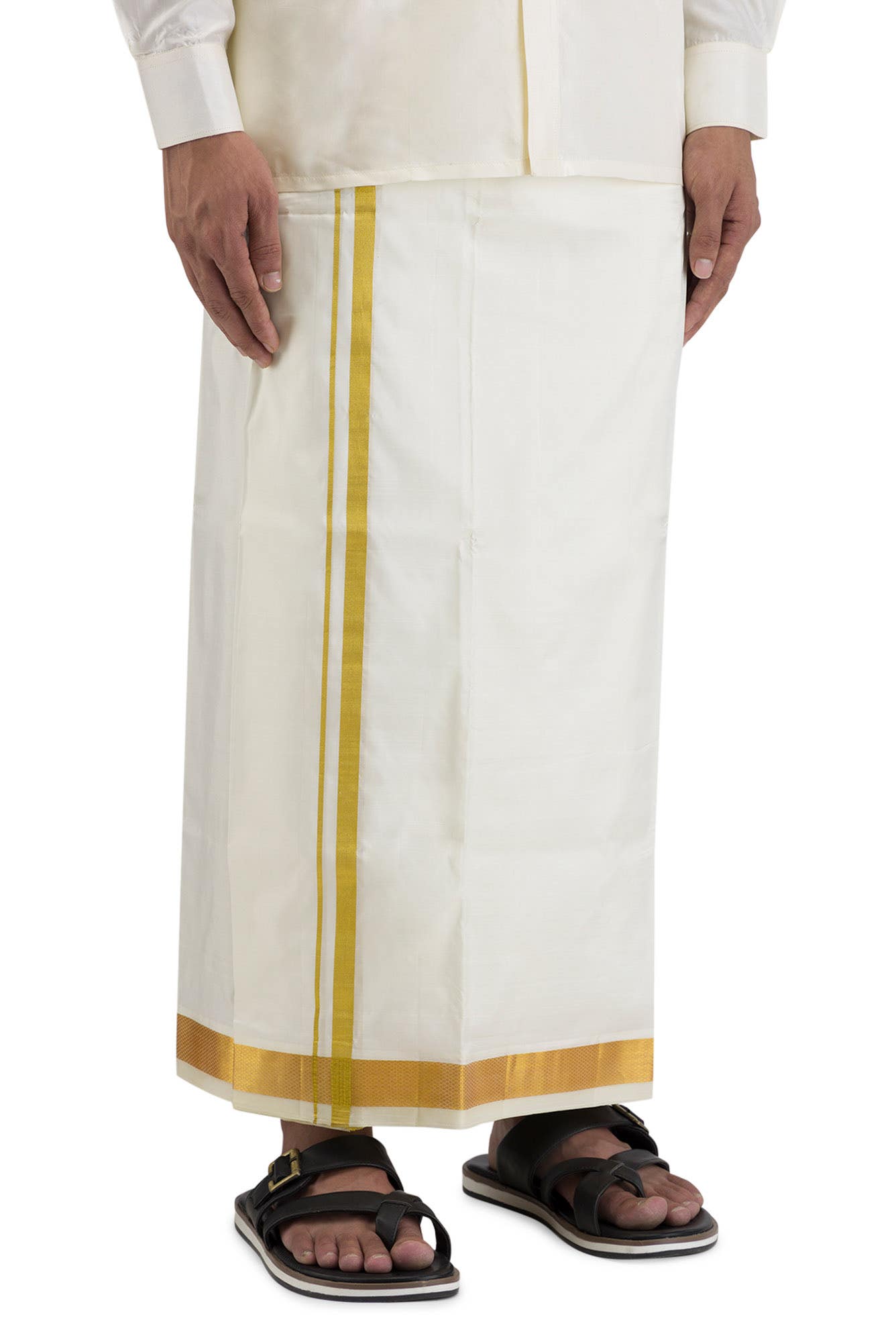 Cream Silk Dhoti 8 Muzham