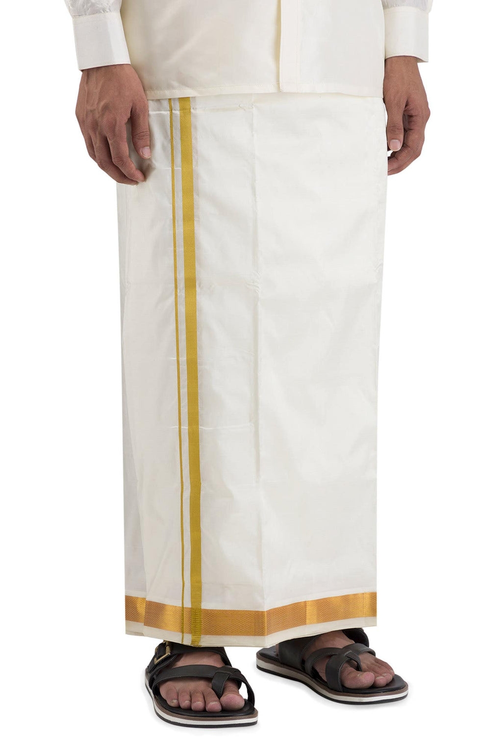 Cream Silk Dhoti 8 Muzham