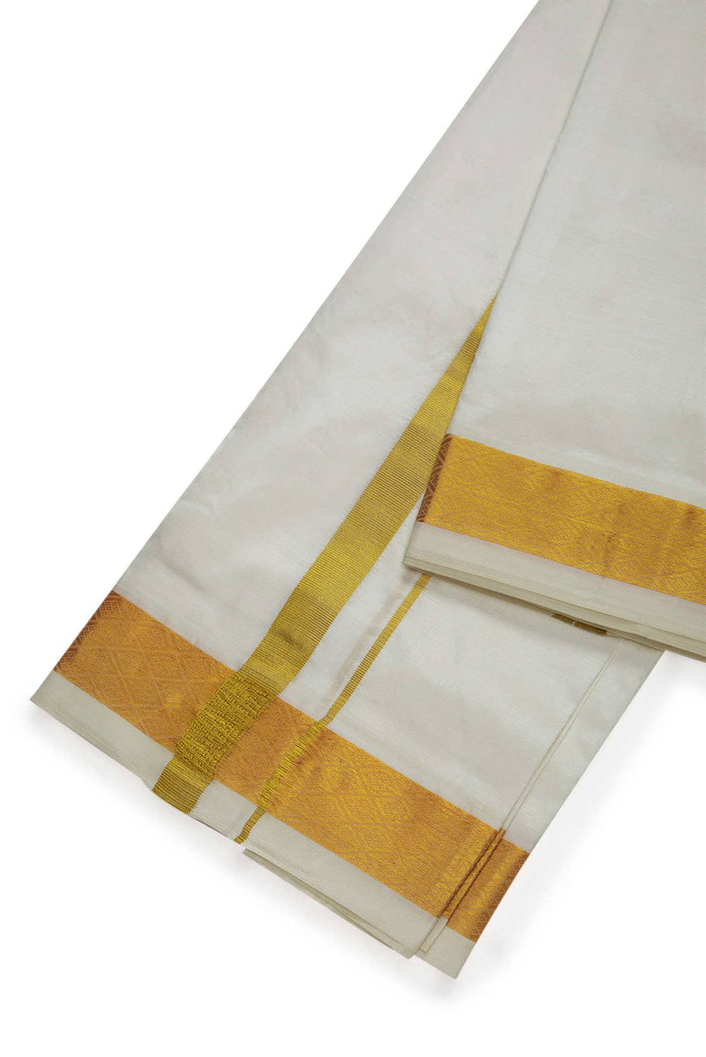 Cream Silk Dhoti 8 Muzham