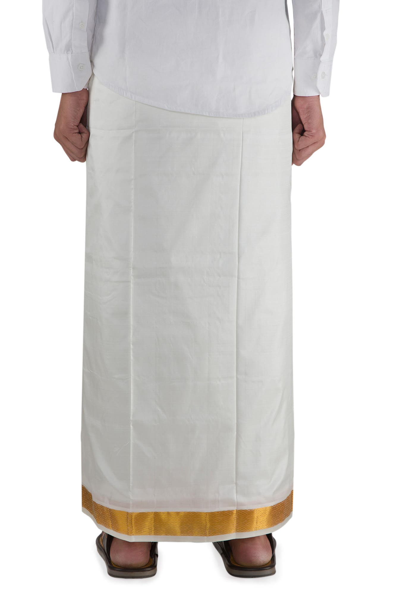Cream Silk Dhoti 8 Muzham