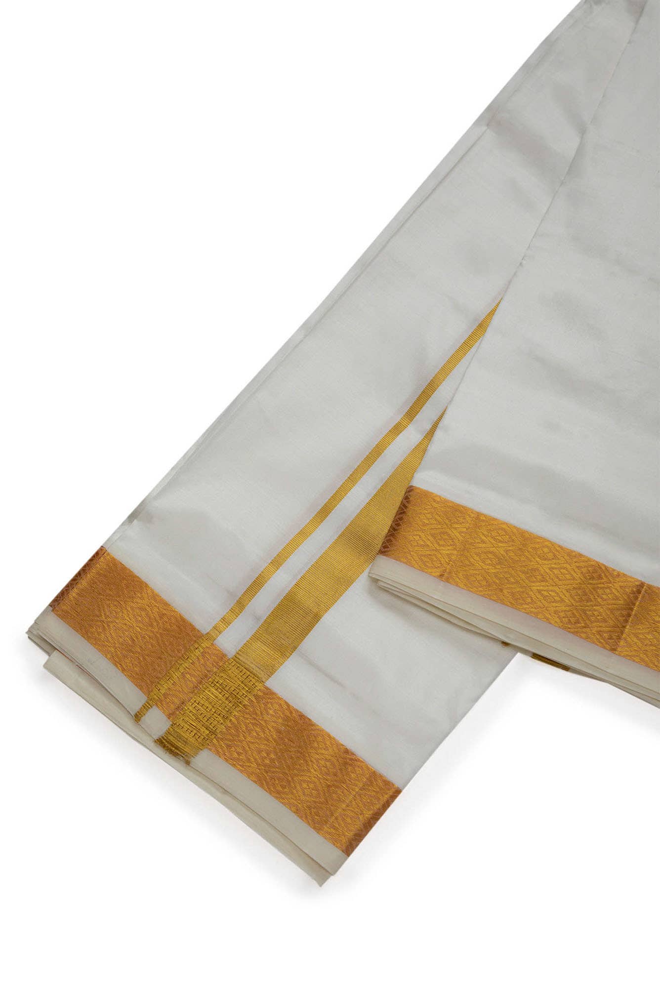Cream Silk Dhoti 8 Muzham
