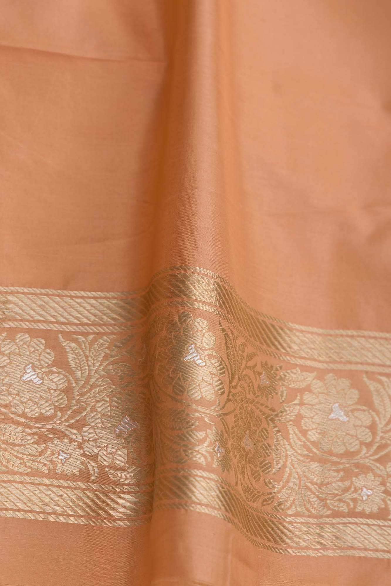 Heer Peach Banarasi Silk Saree