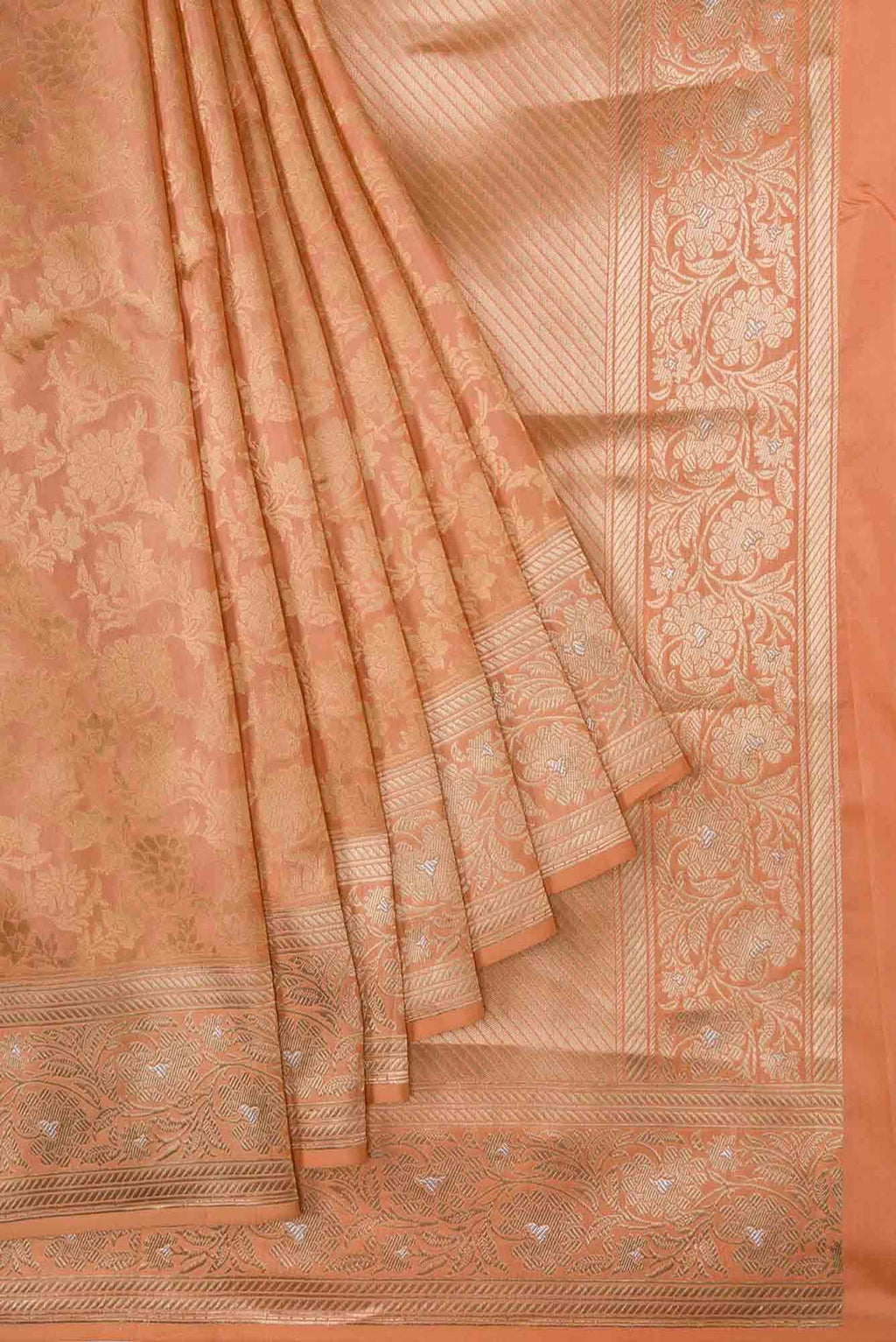Heer Peach Banarasi Silk Saree