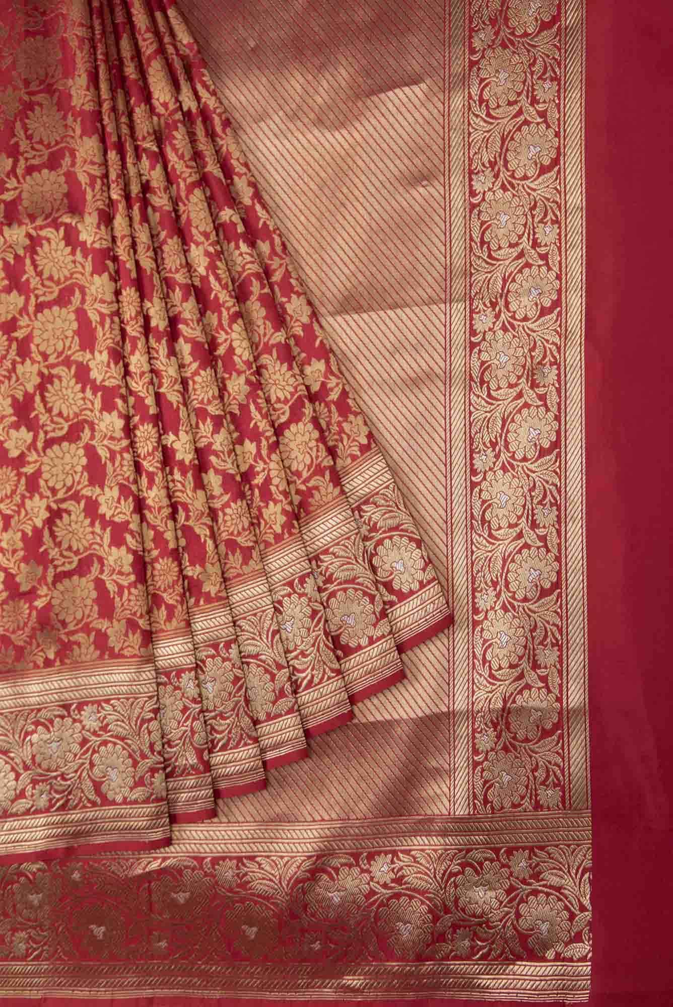 Heer Red Banarasi Silk Saree