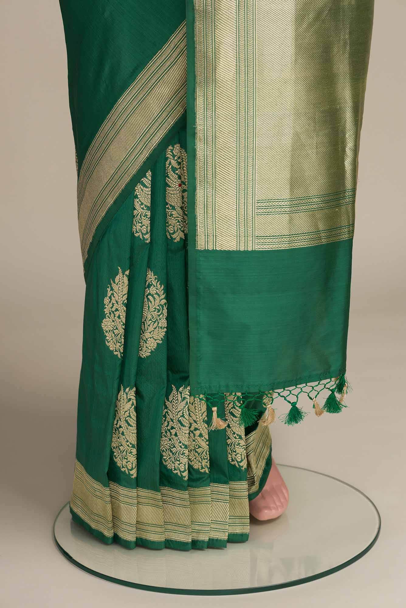Green Banarasi Silk Saree