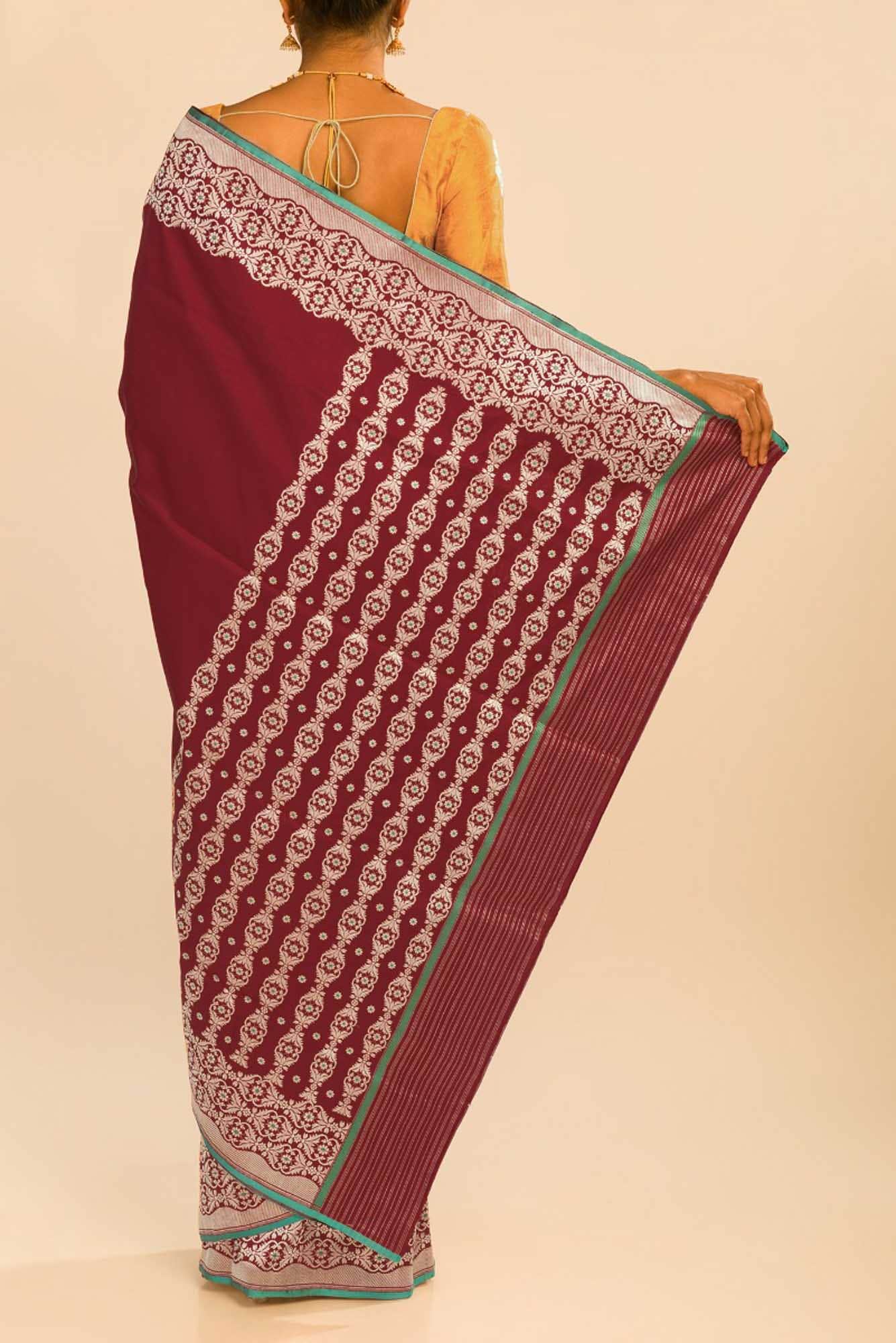 Suhasini-Maroon Banarasi Silk Saree