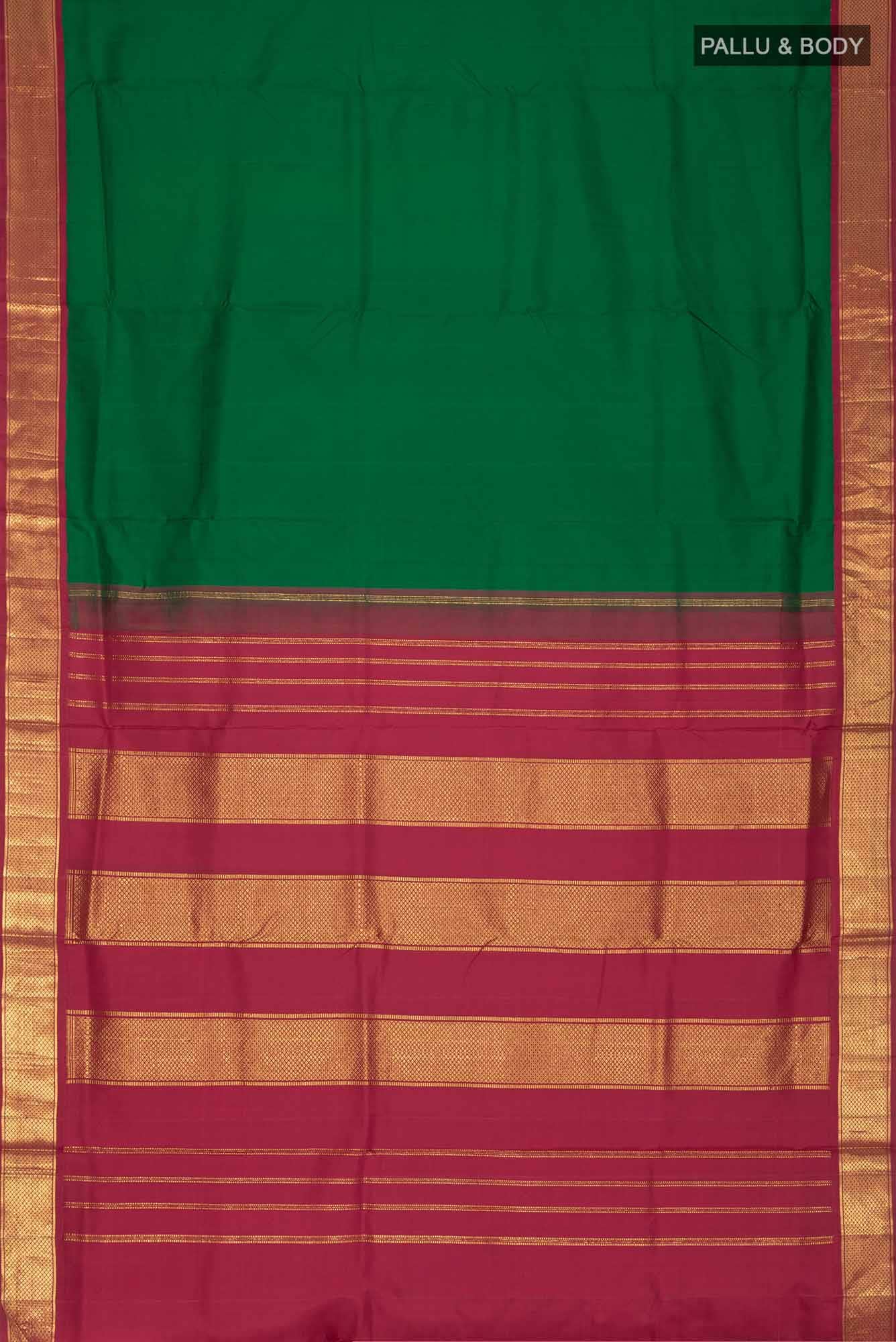 Green Kanchipuram Silk Nine Yards Saree