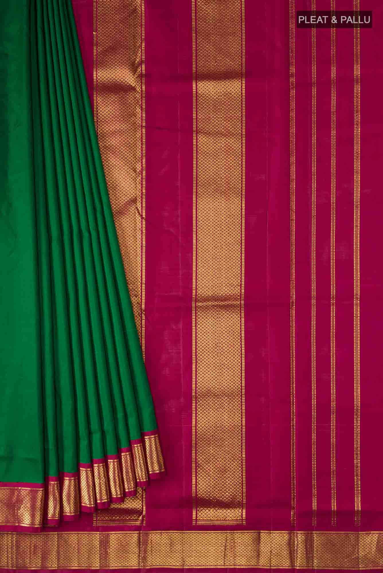 Green Kanchipuram Silk Nine Yards Saree