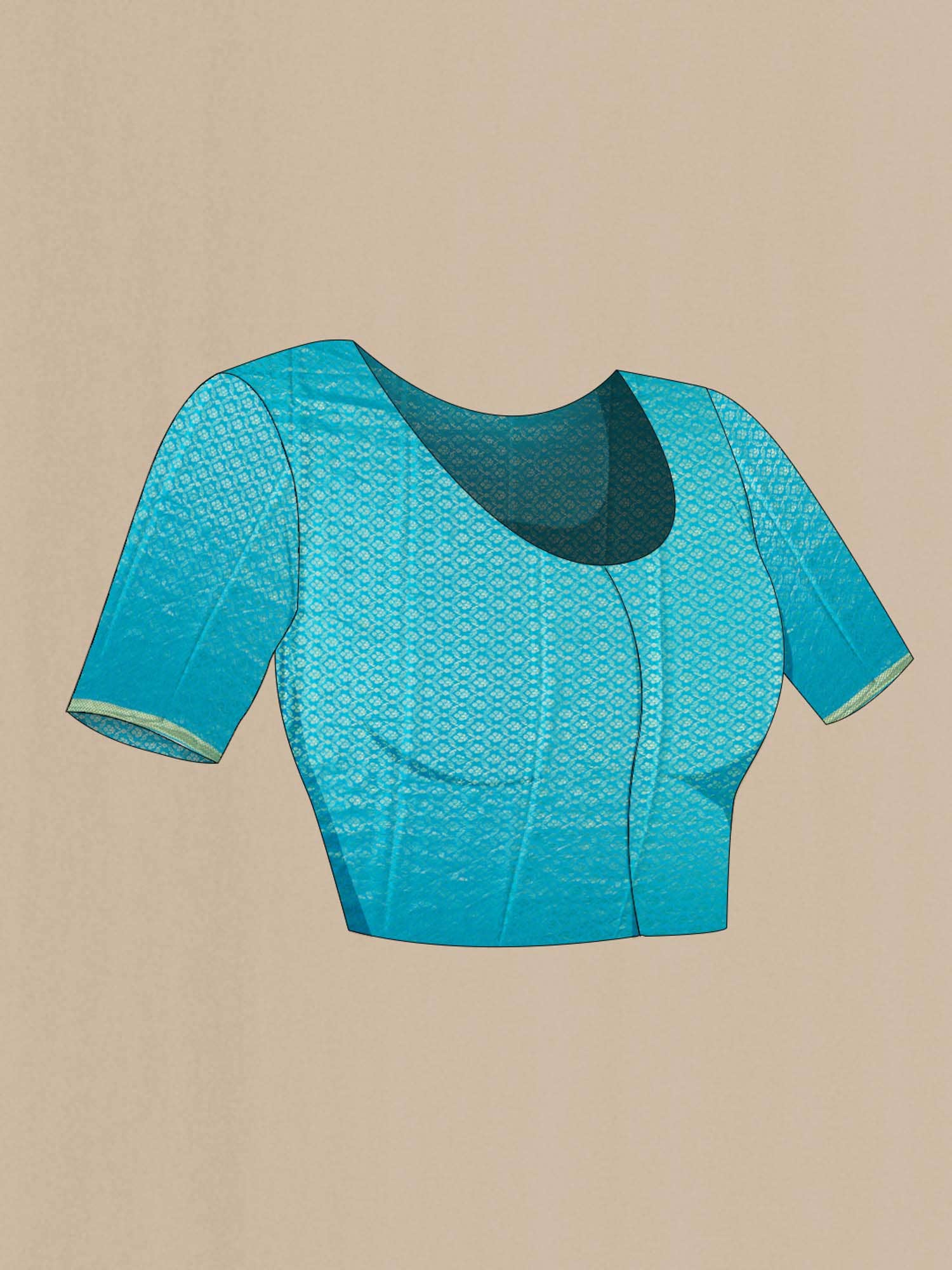 Blue Mysore Crepe Saree