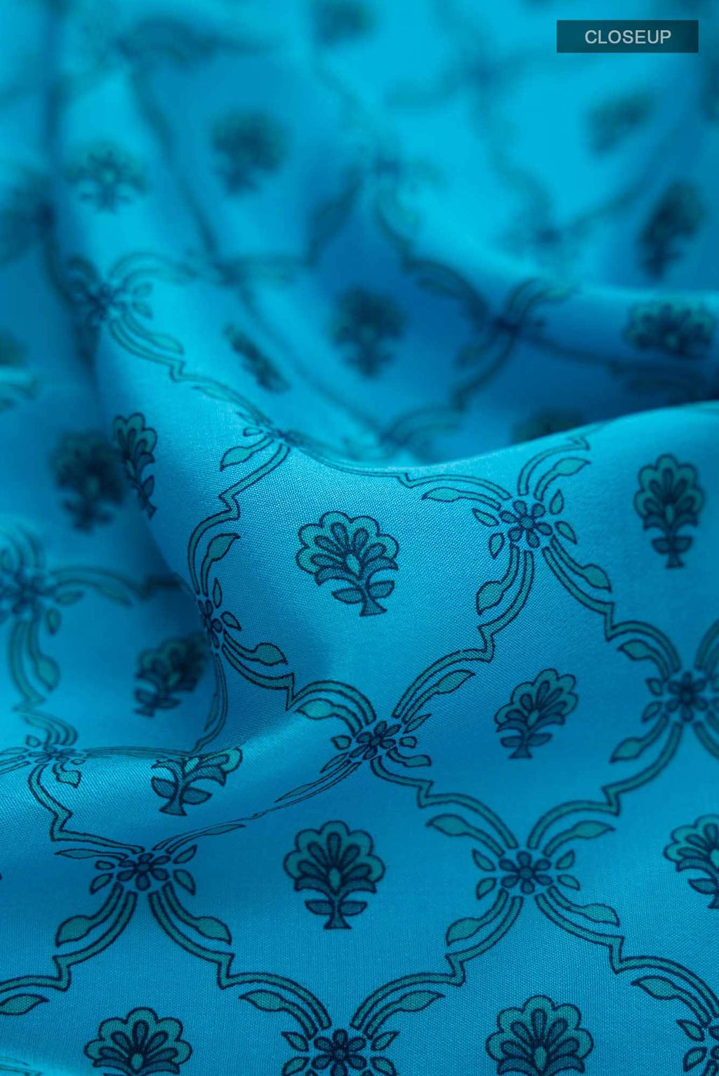 Blue Mysore Crepe Saree