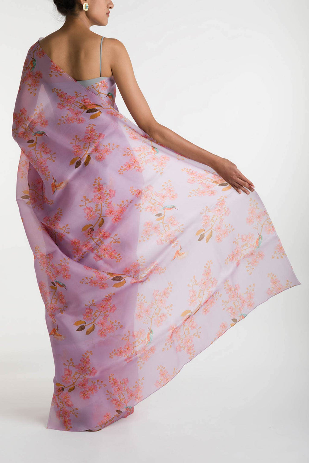 Kingfisher Lovers Lilac Satin Organza Saree