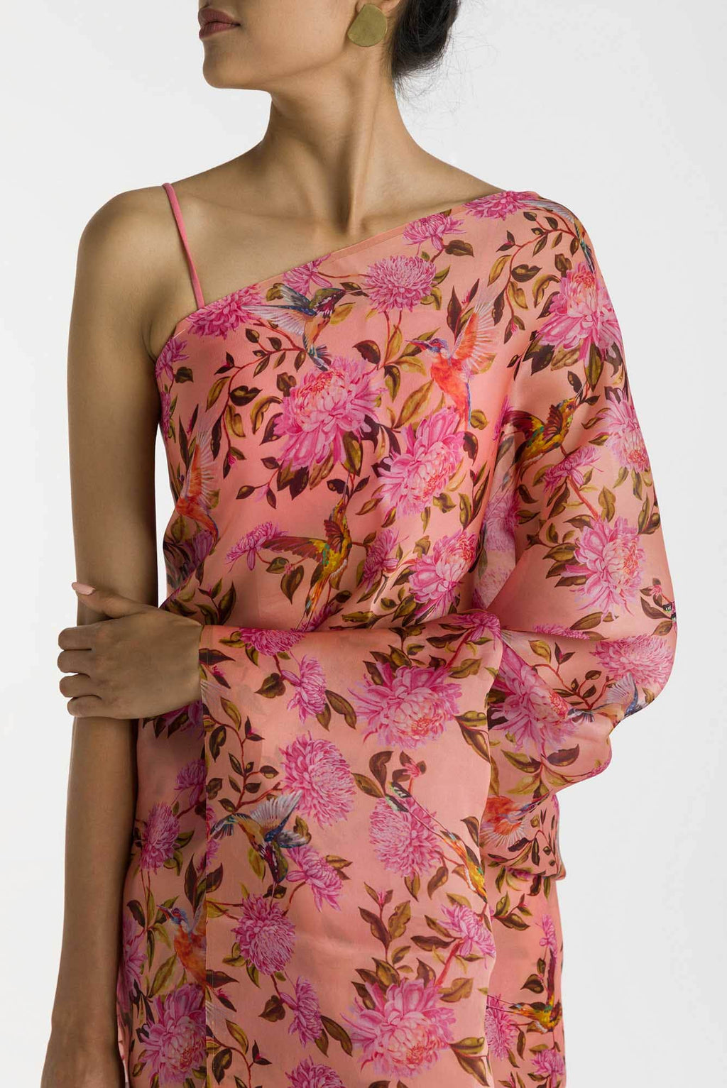Kingfisher Dreams Pink Satin Organza Saree