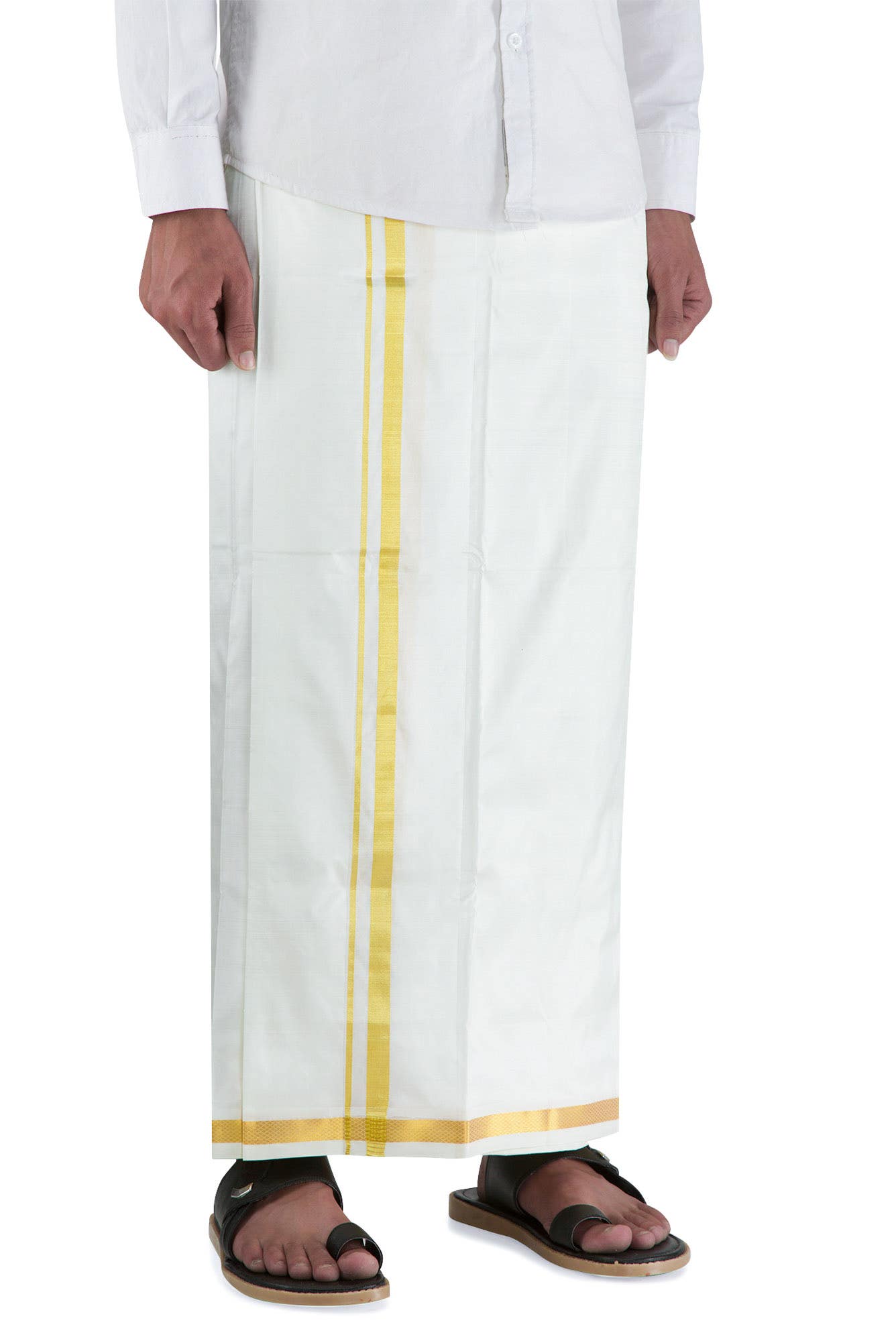 Cream Silk Dhoti 8 Muzham