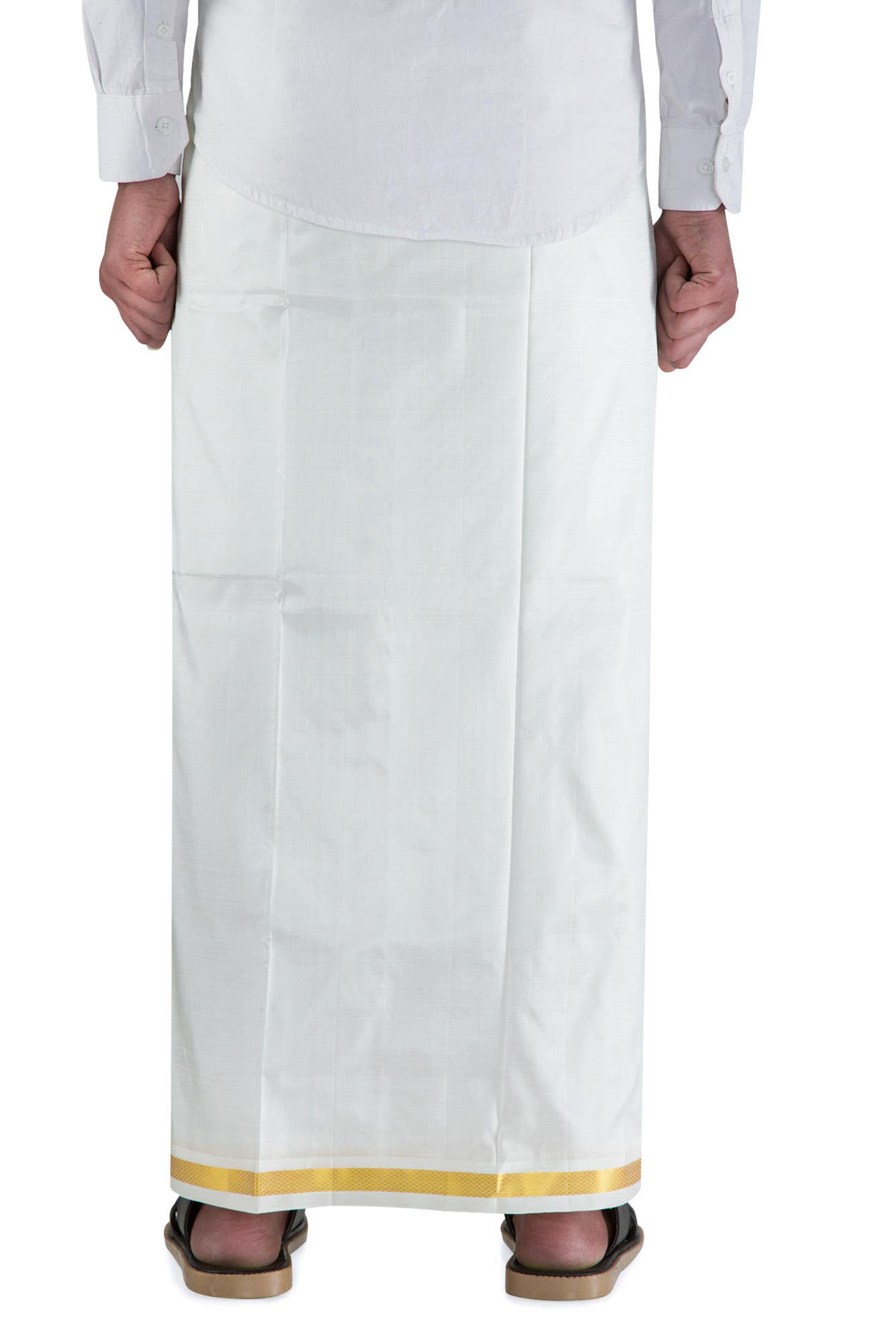 Cream Silk Dhoti 8 Muzham