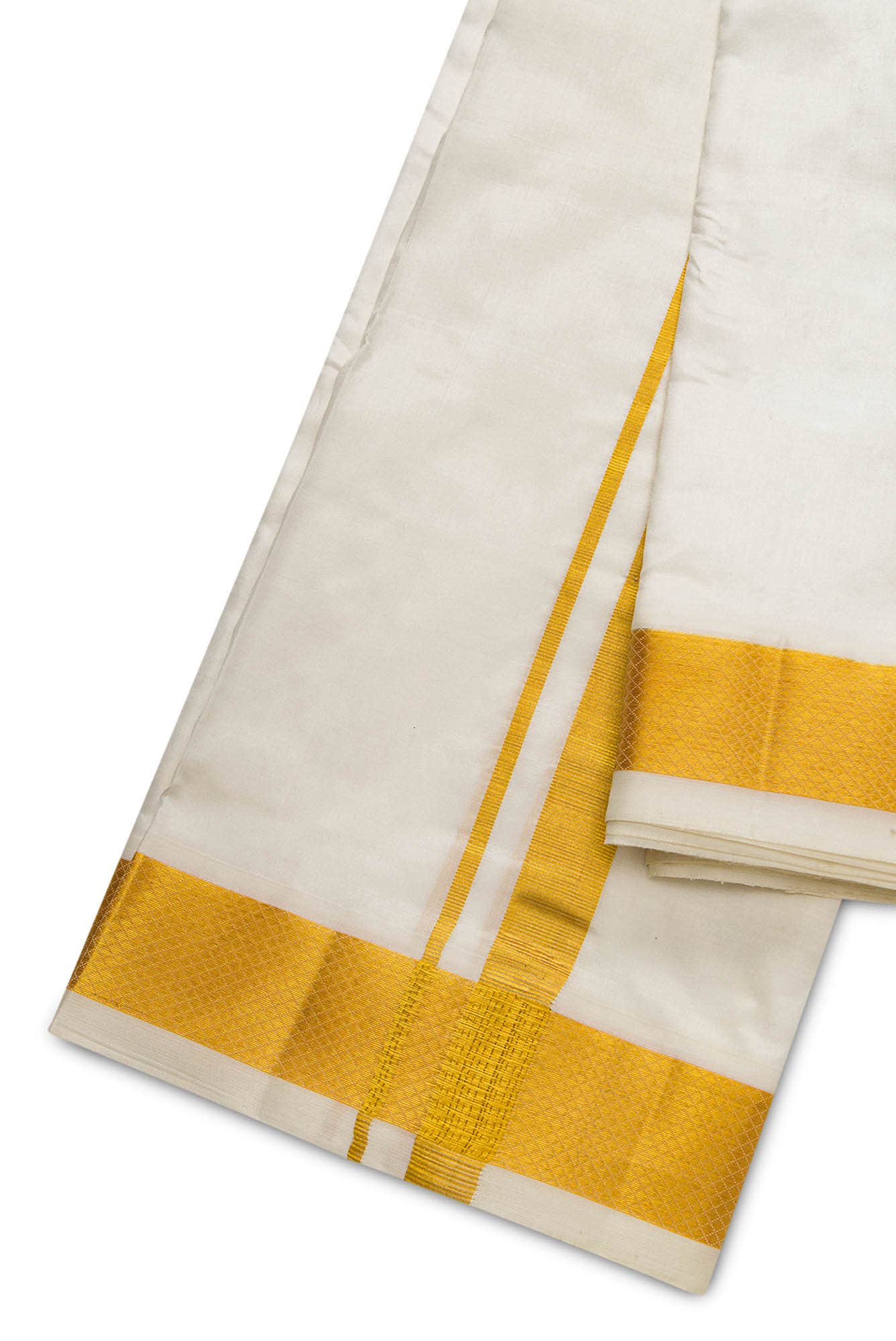 Cream Silk Dhoti 8 Muzham