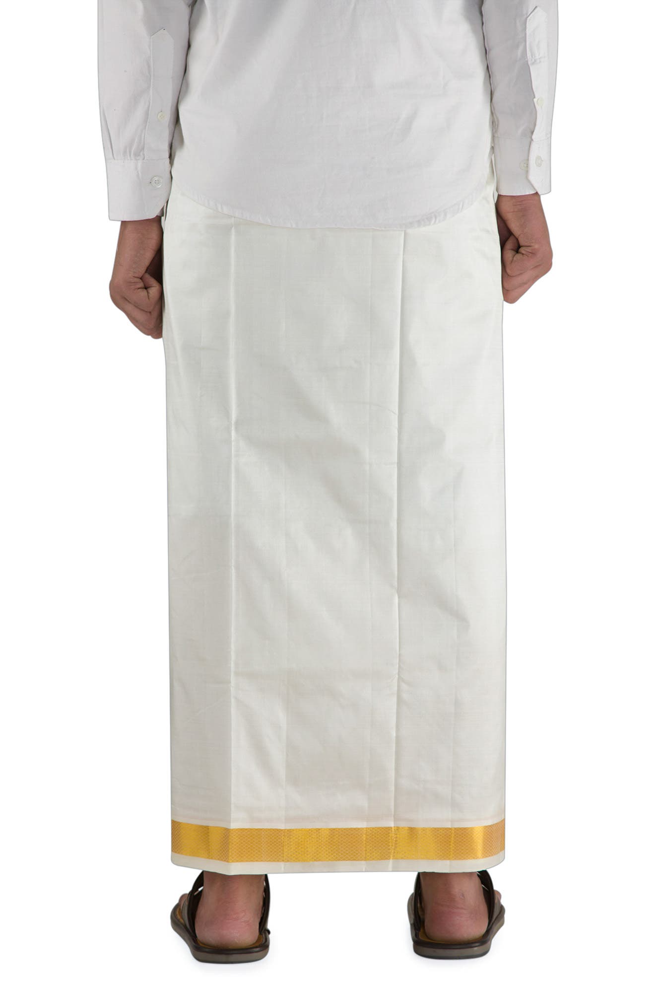Cream Silk Dhoti 8 Muzham