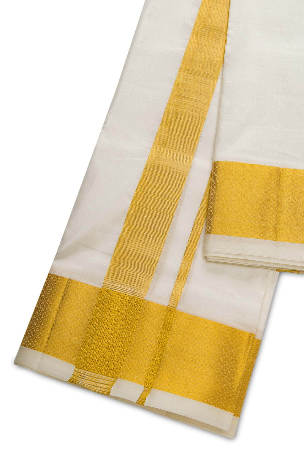 Cream Silk Dhoti 8 Muzham