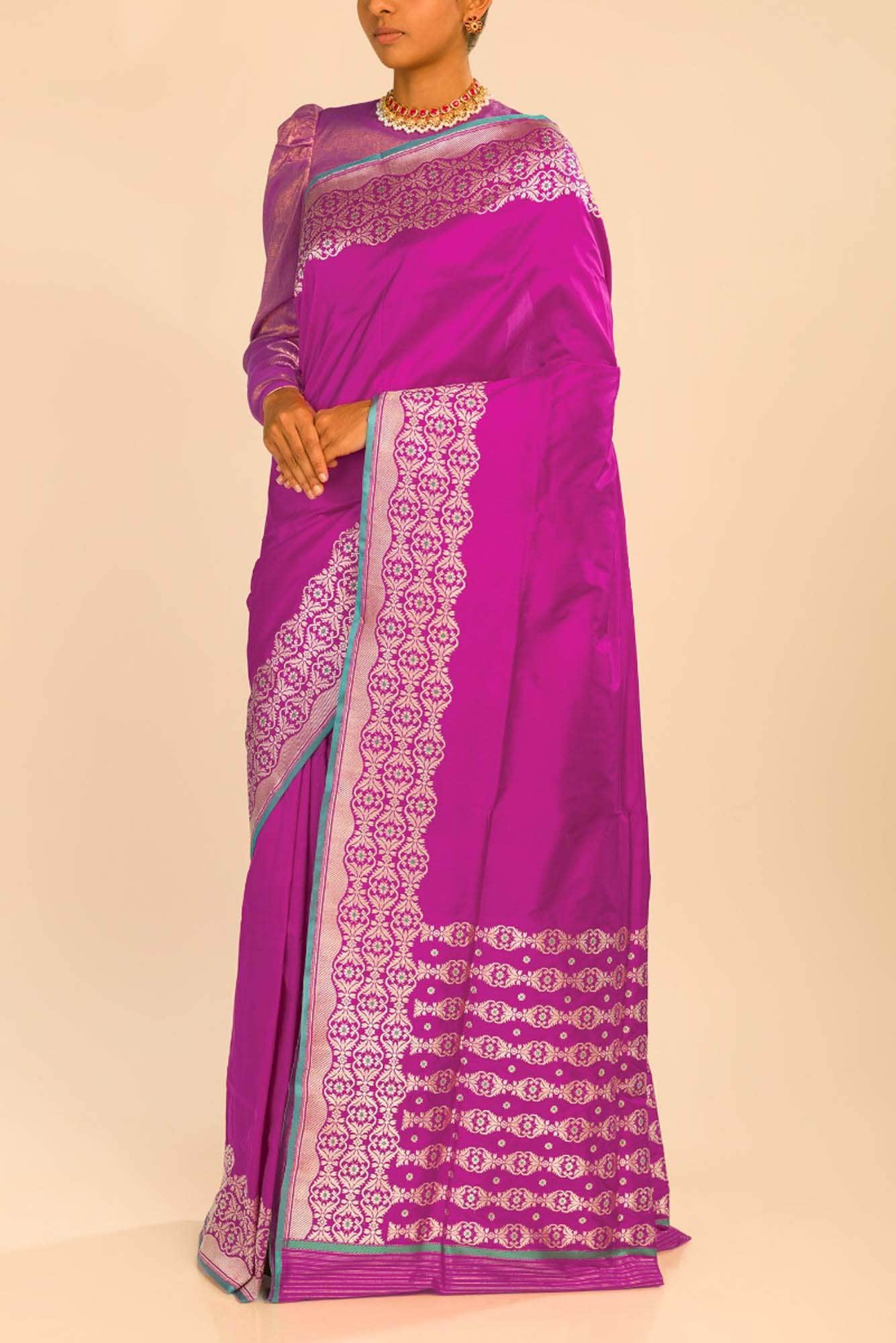 Suhasini Pink Banarasi Silk Saree