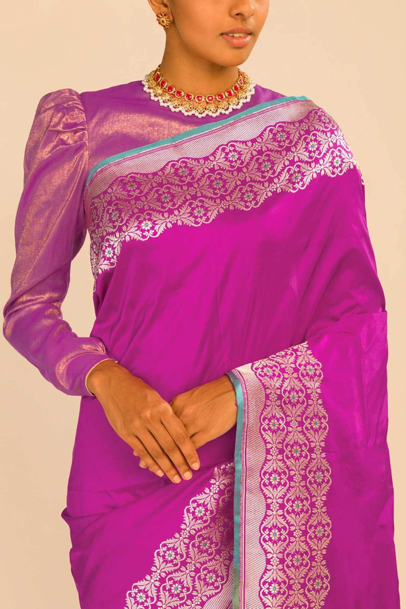 Suhasini Pink Banarasi Silk Saree