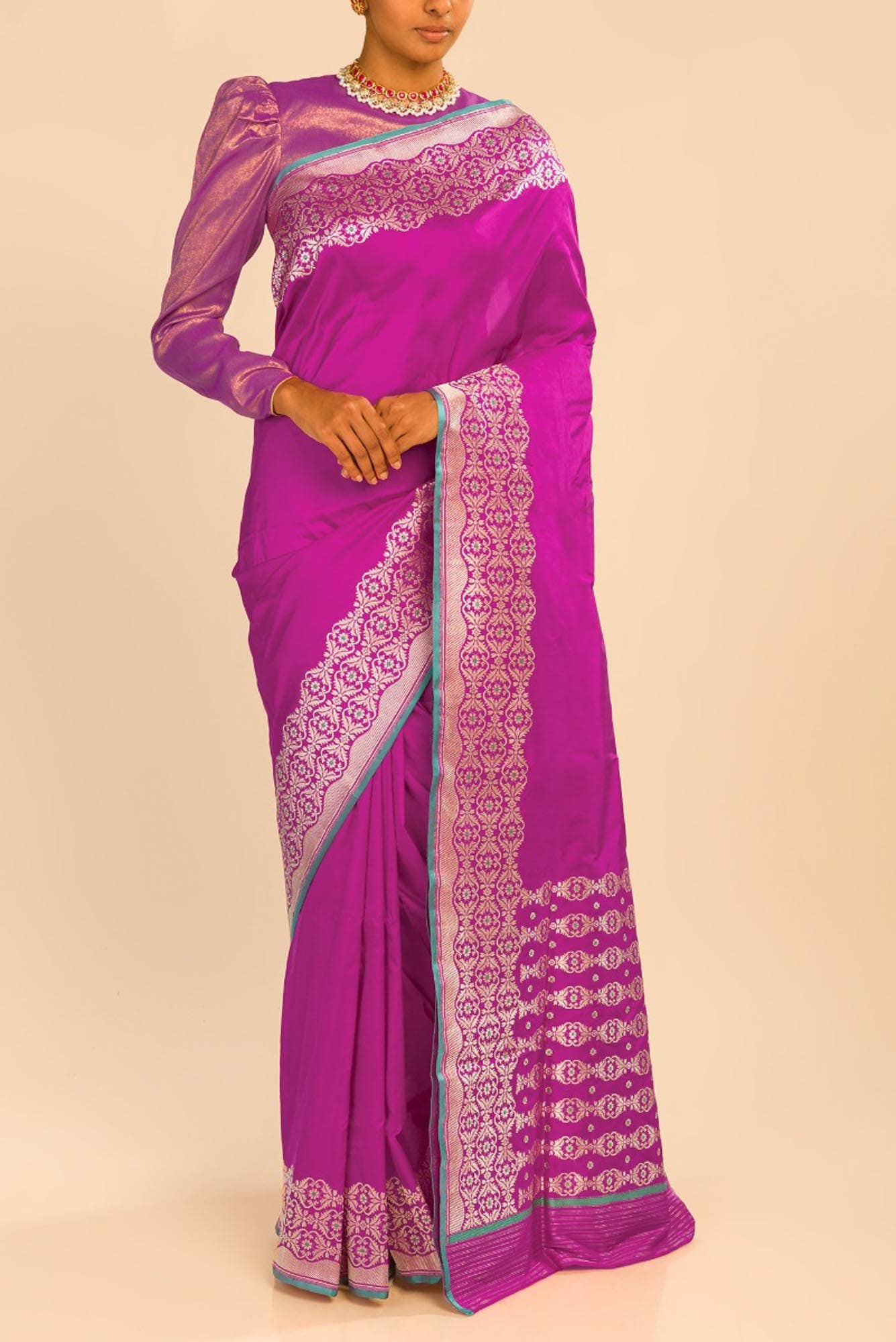 Suhasini Pink Banarasi Silk Saree