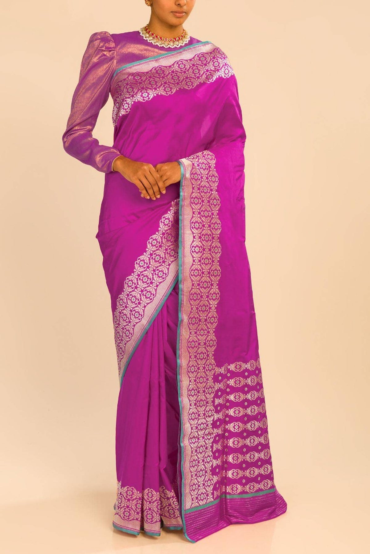 Suhasini Pink Banarasi Silk Saree