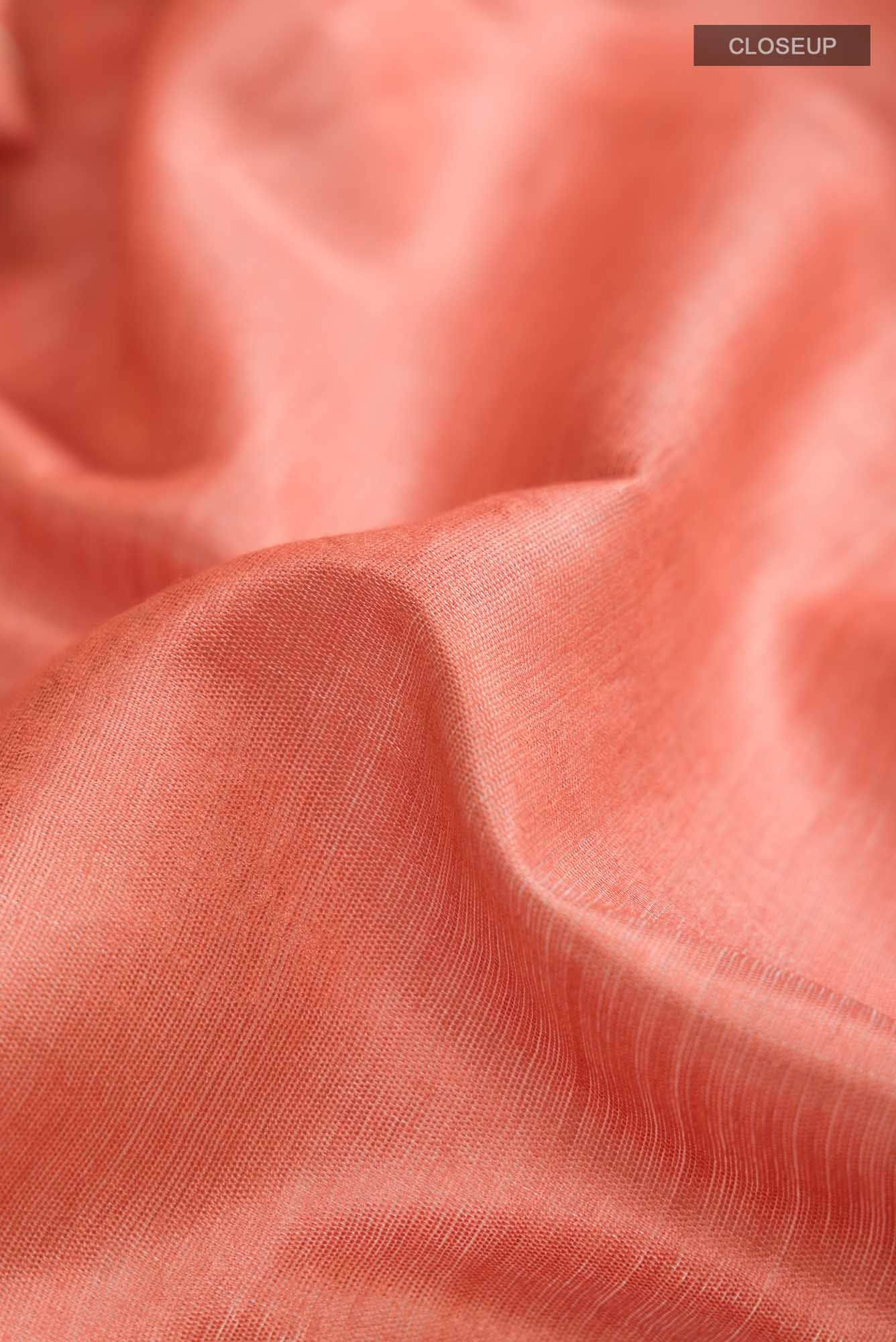 Orange Bhagalpuri Tussar Silk Saree