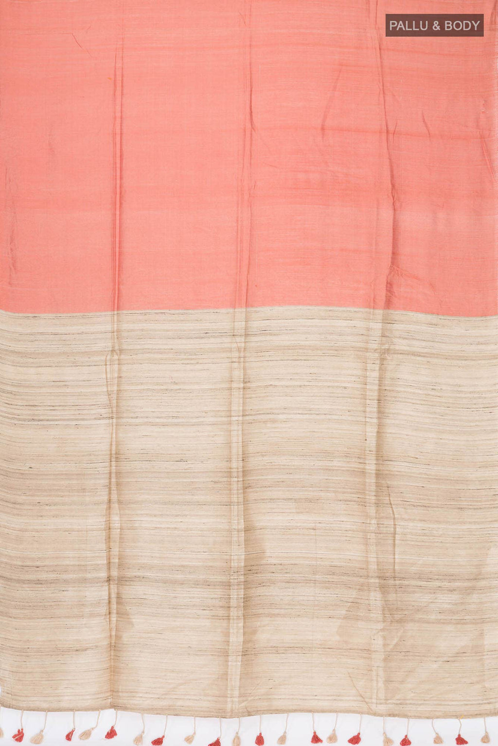 Orange Bhagalpuri Tussar Silk Saree