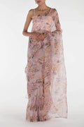 Flourishing Friendships Mauve Pure Organza Silk Saree