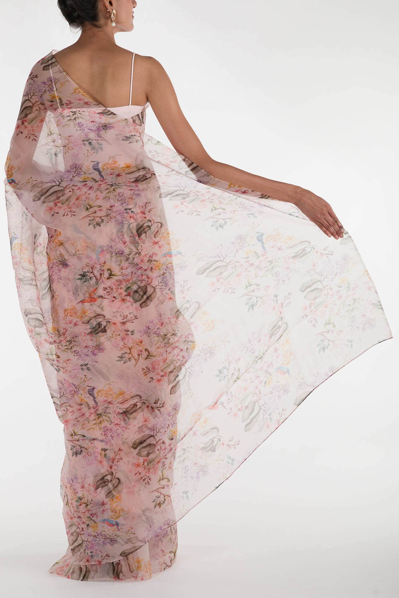 Flourishing Friendships Mauve Pure Organza Silk Saree
