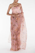 Flourishing Friendships Pink Pure Organza Silk Saree