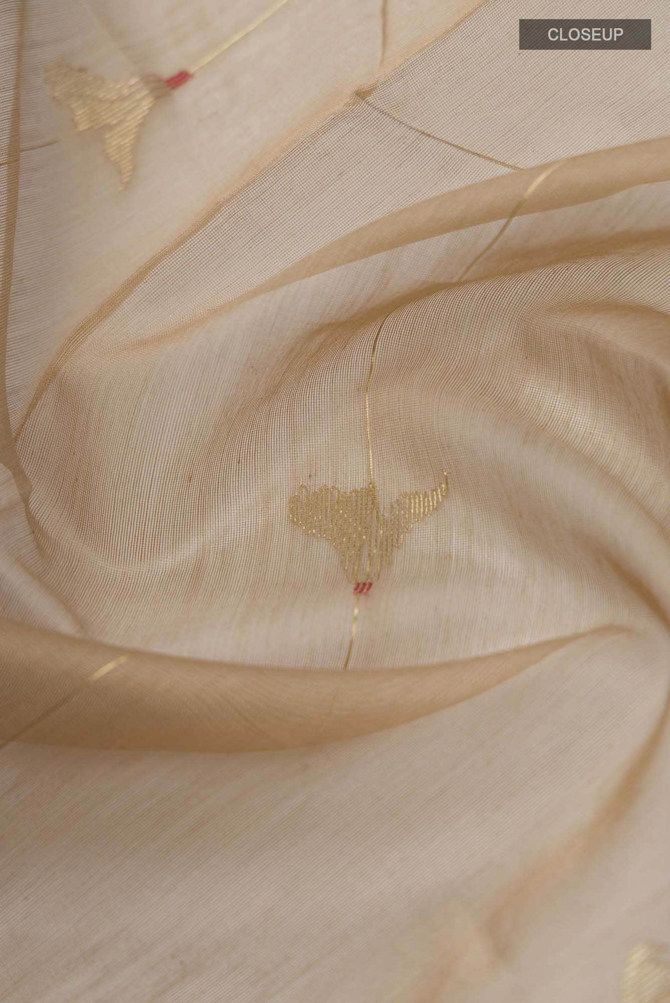 Navya  Brown Chanderi Silk Cotton Saree