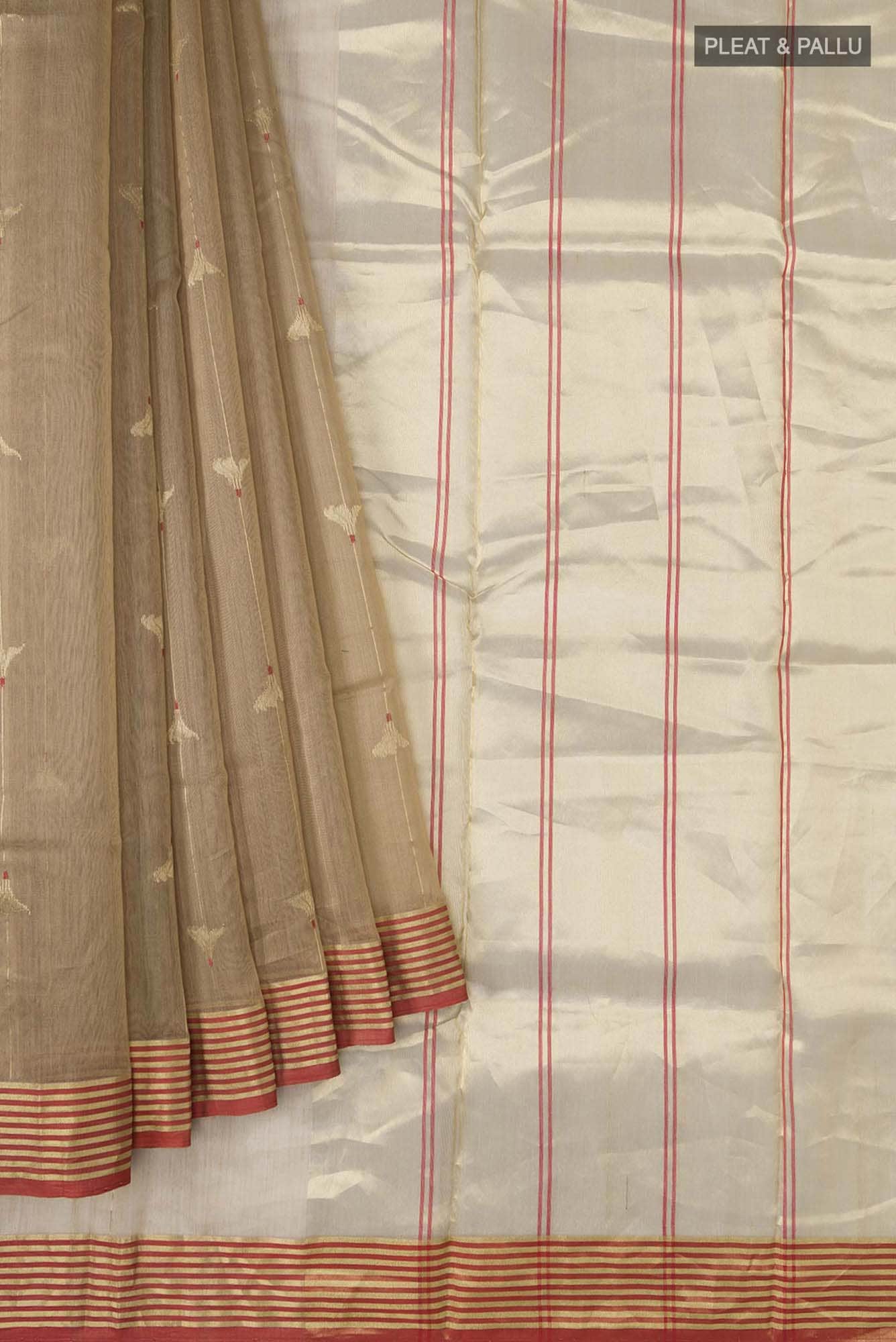 Navya  Brown Chanderi Silk Cotton Saree