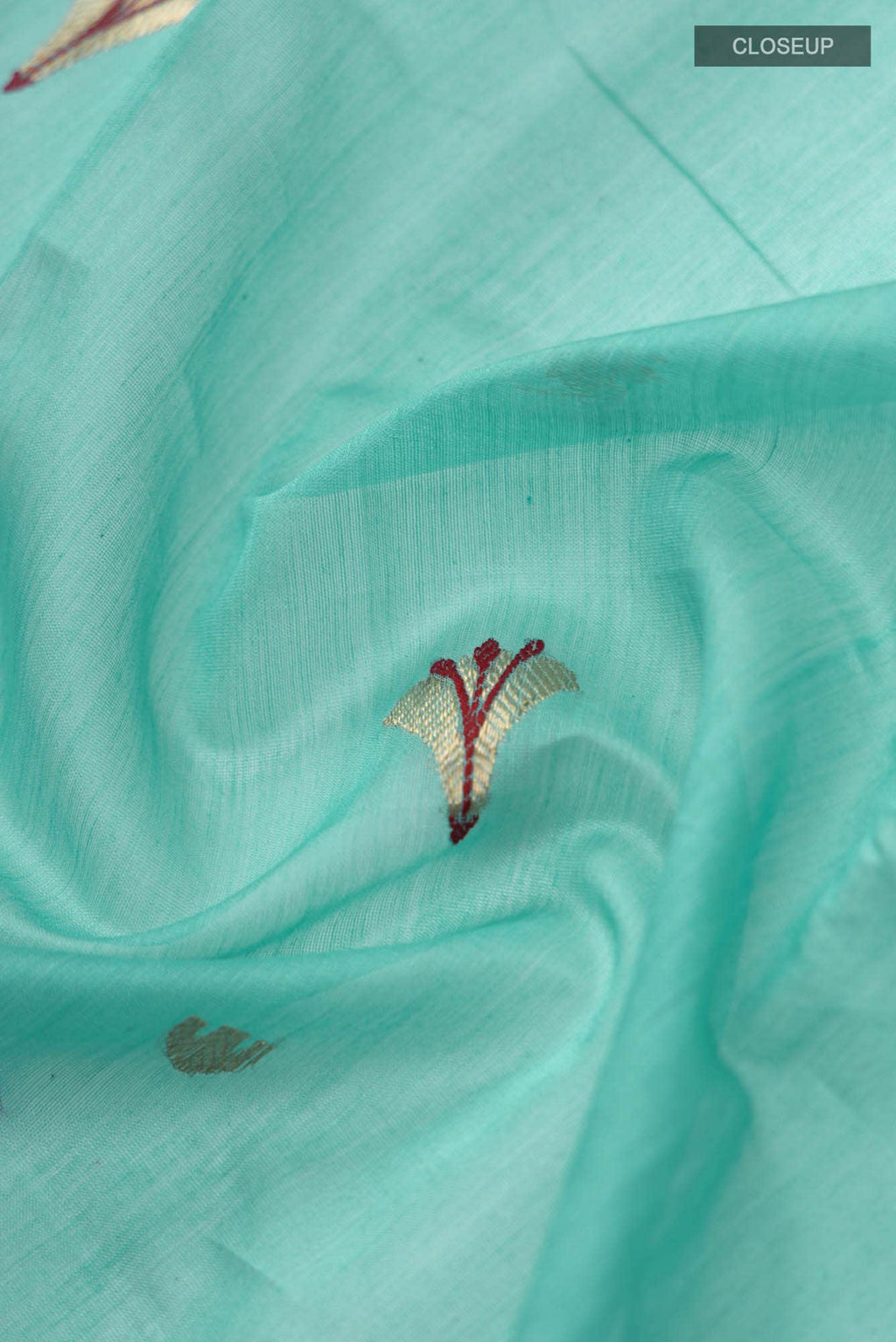 Navya  Teal Chanderi Silk Cotton Saree