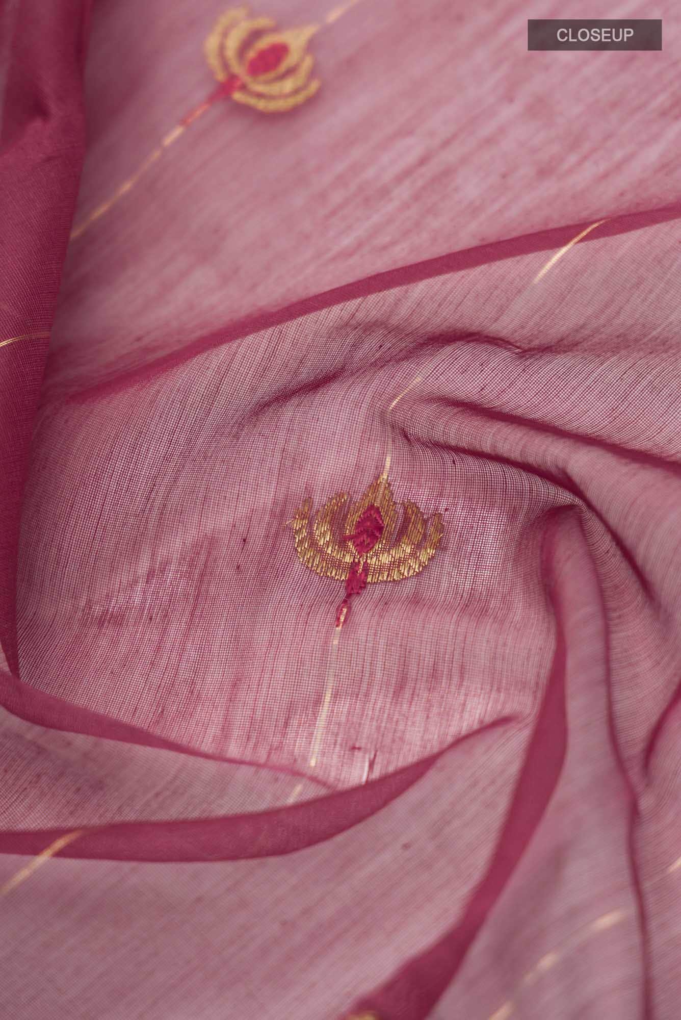 Navya Maroon Chanderi Silk Cotton Saree