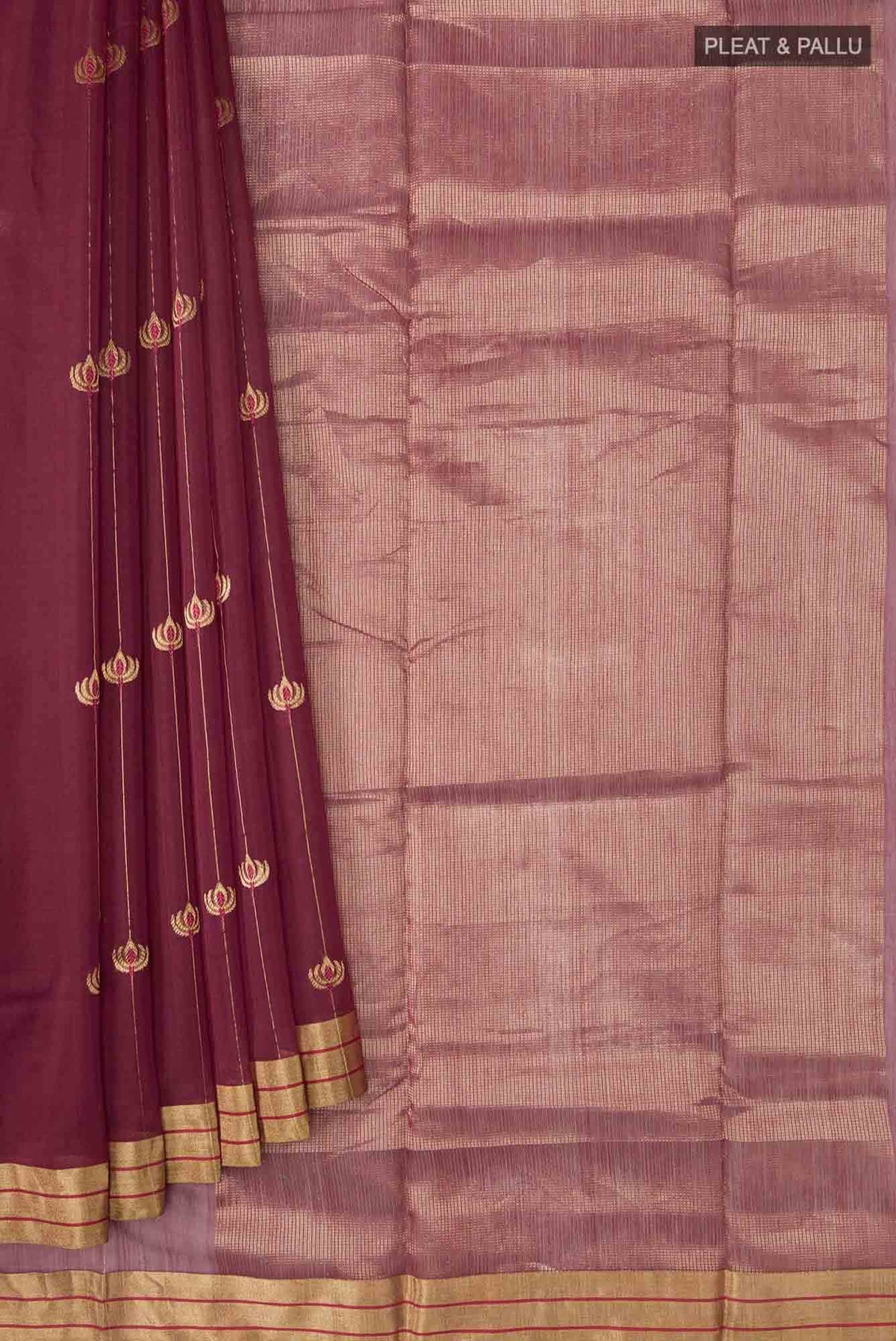 Navya Maroon Chanderi Silk Cotton Saree