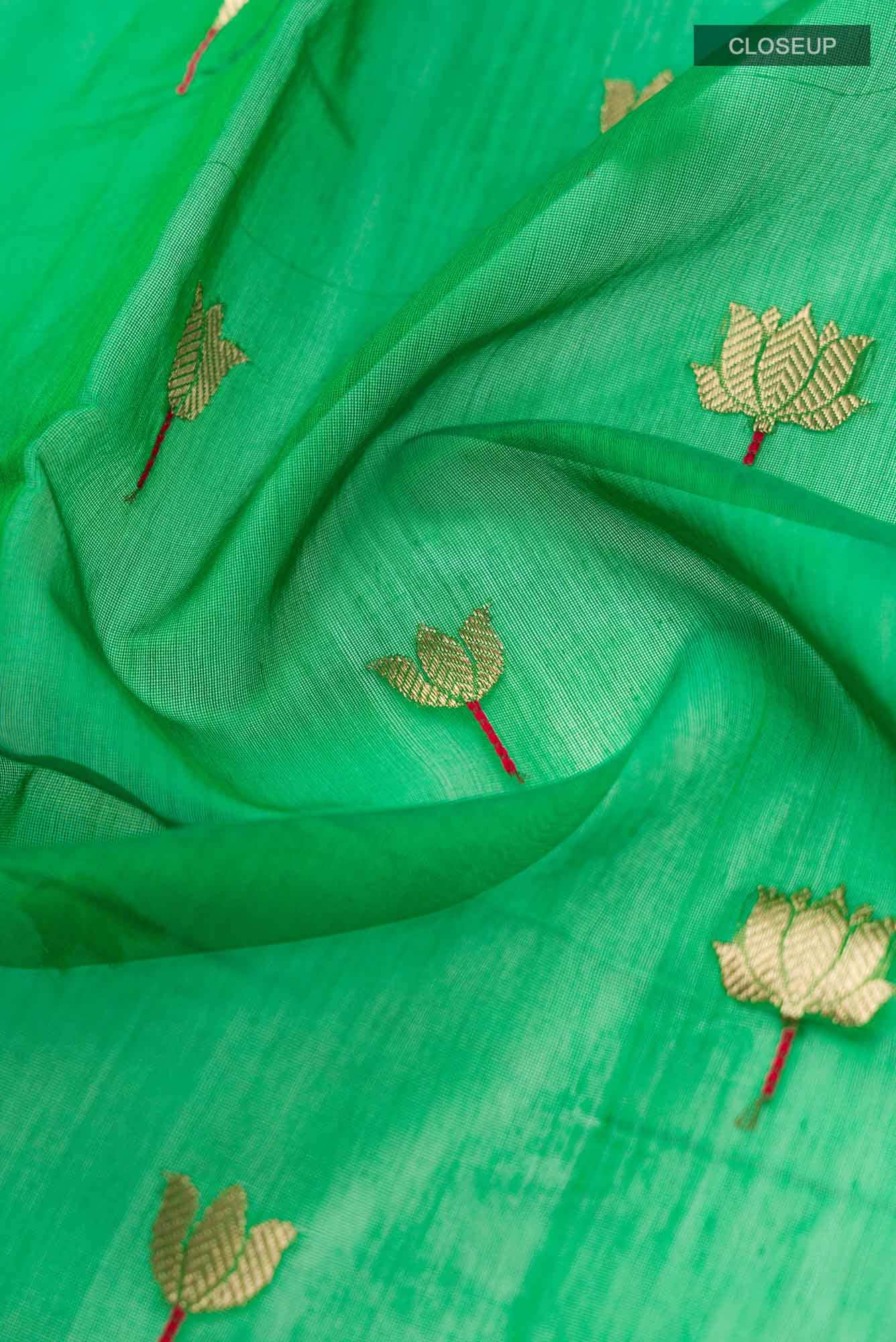Navya Green Chanderi Silk Cotton Saree