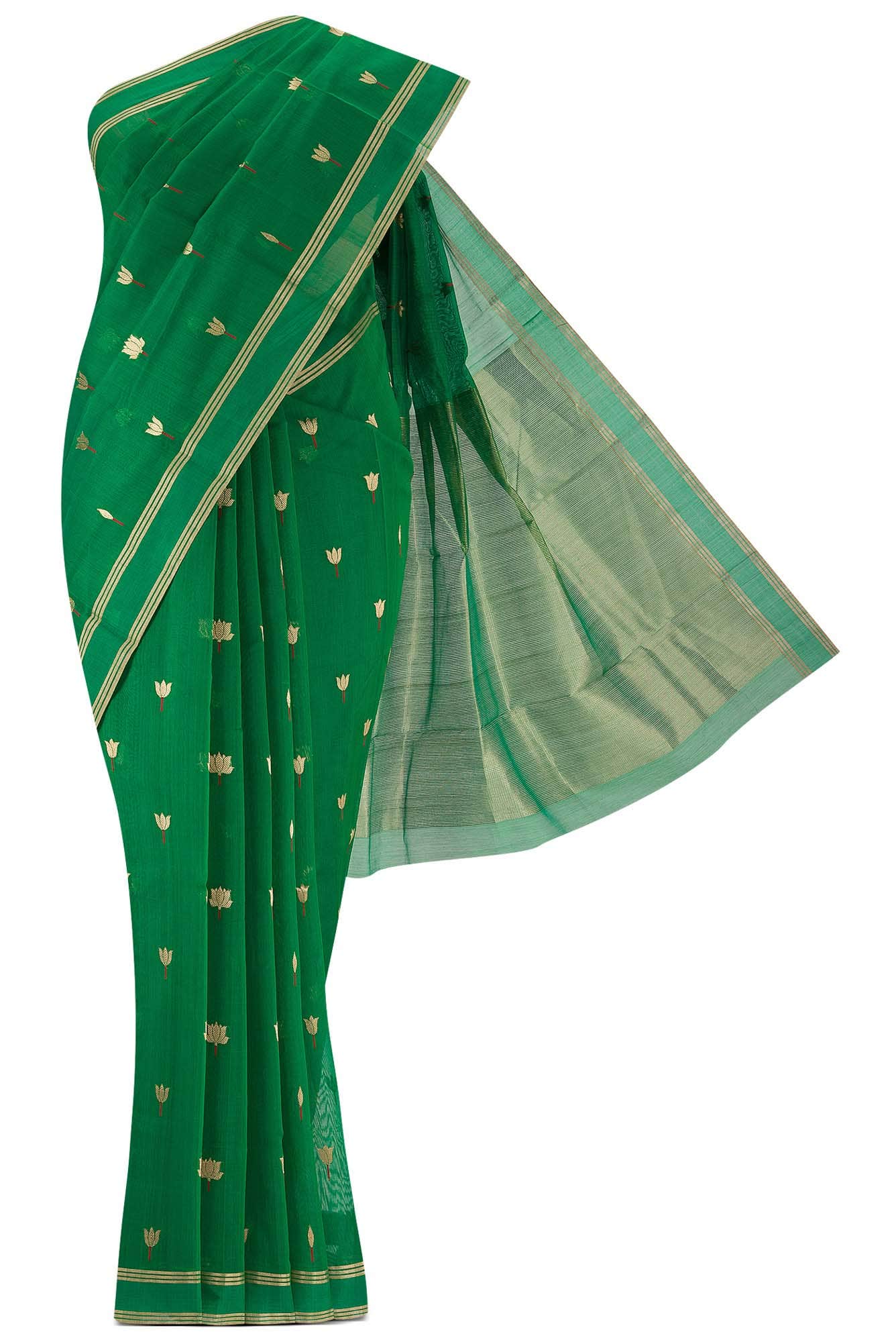 Navya Green Chanderi Silk Cotton Saree