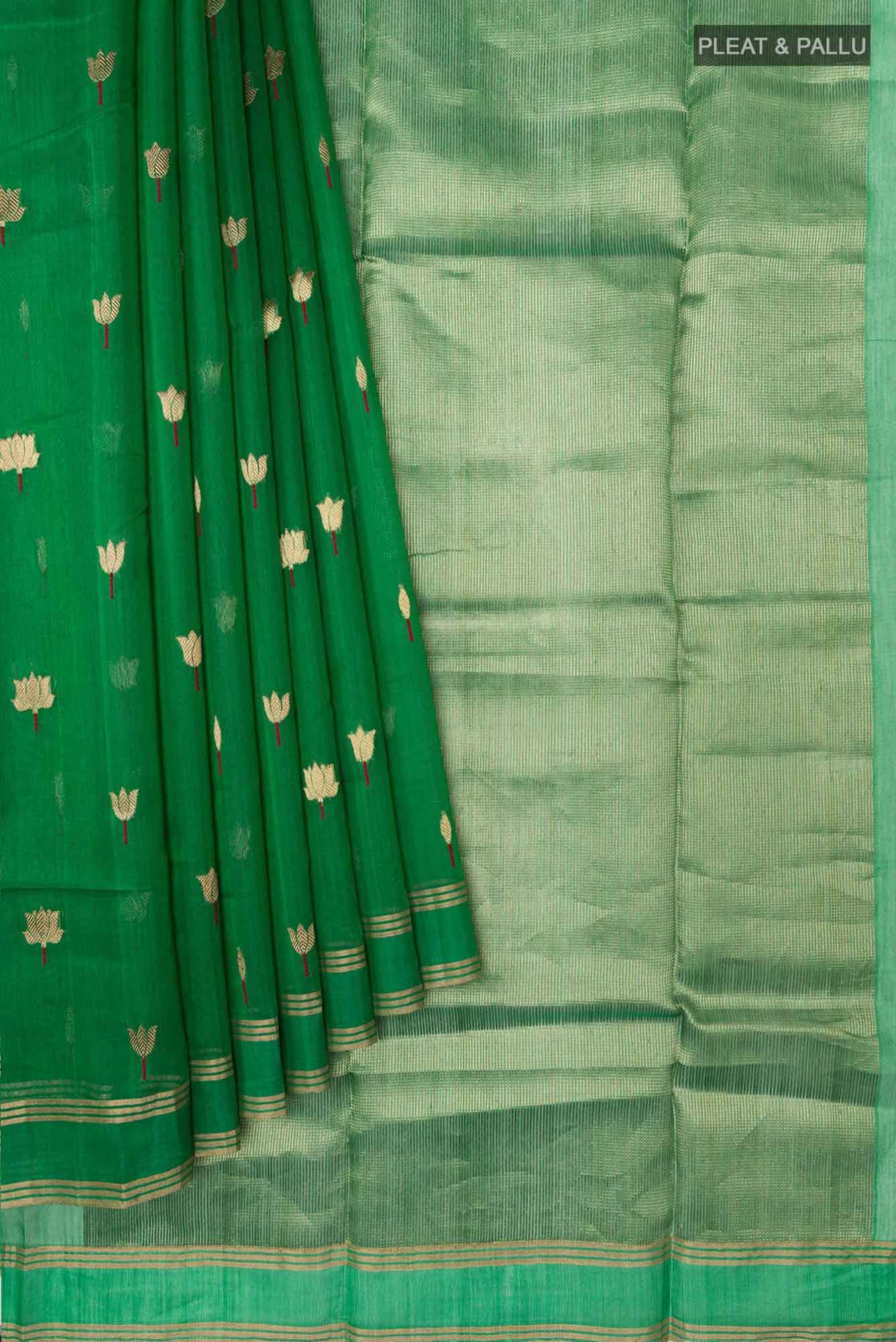 Navya Green Chanderi Silk Cotton Saree