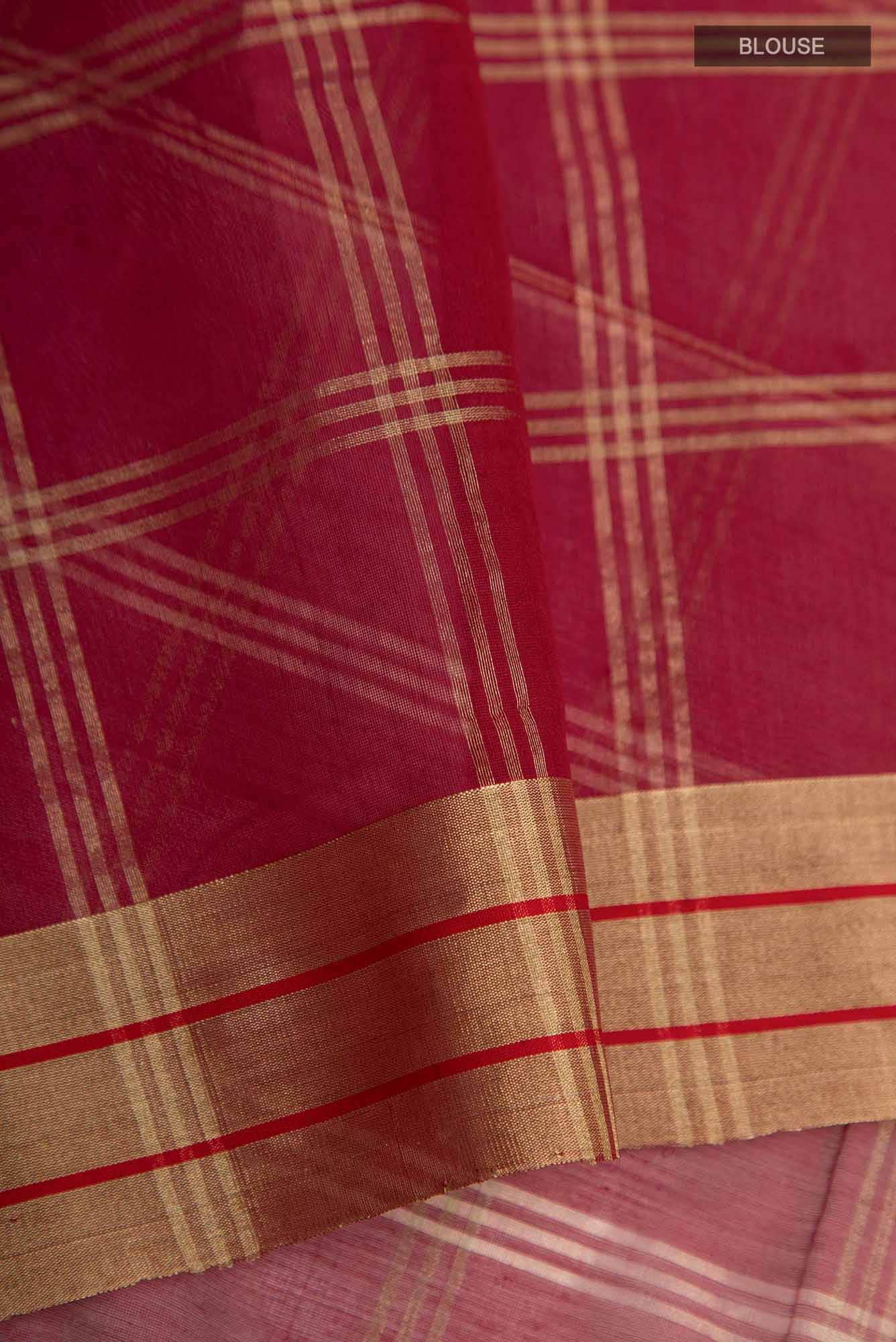 Navya  Maroon Chanderi Silk Cotton Saree