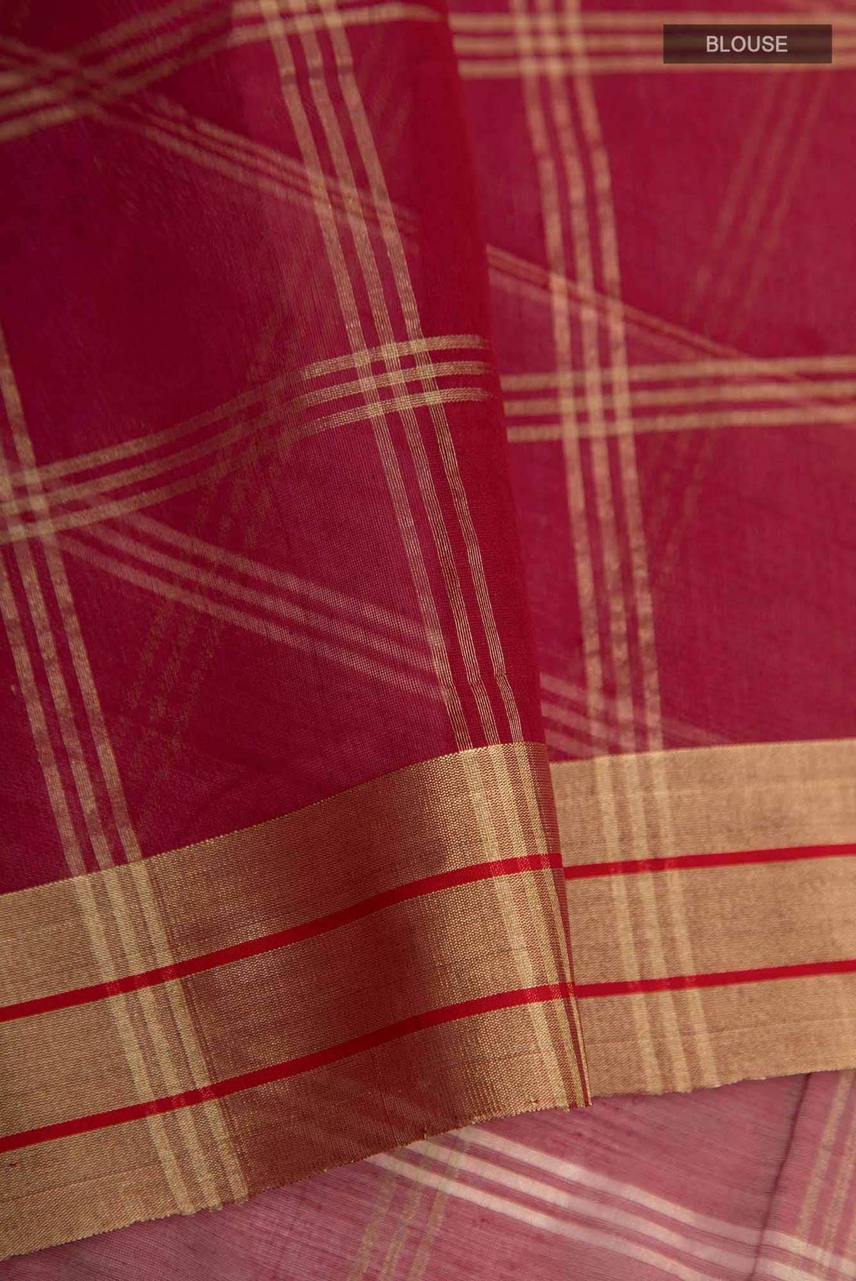 Navya  Maroon Chanderi Silk Cotton Saree