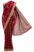Navya  Maroon Chanderi Silk Cotton Saree